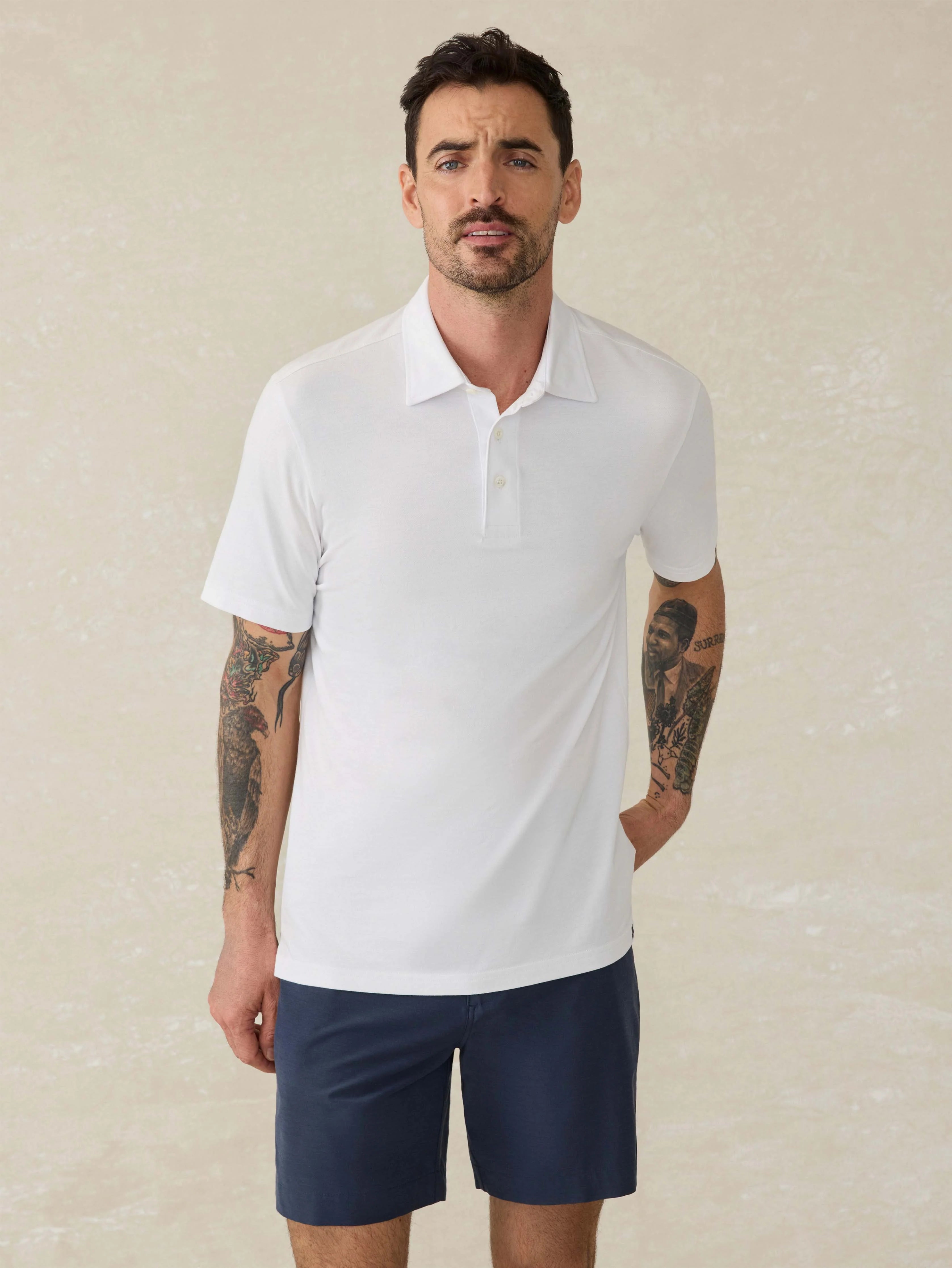 Short-Sleeve Movement™ Pique Polo - Pure White Main image