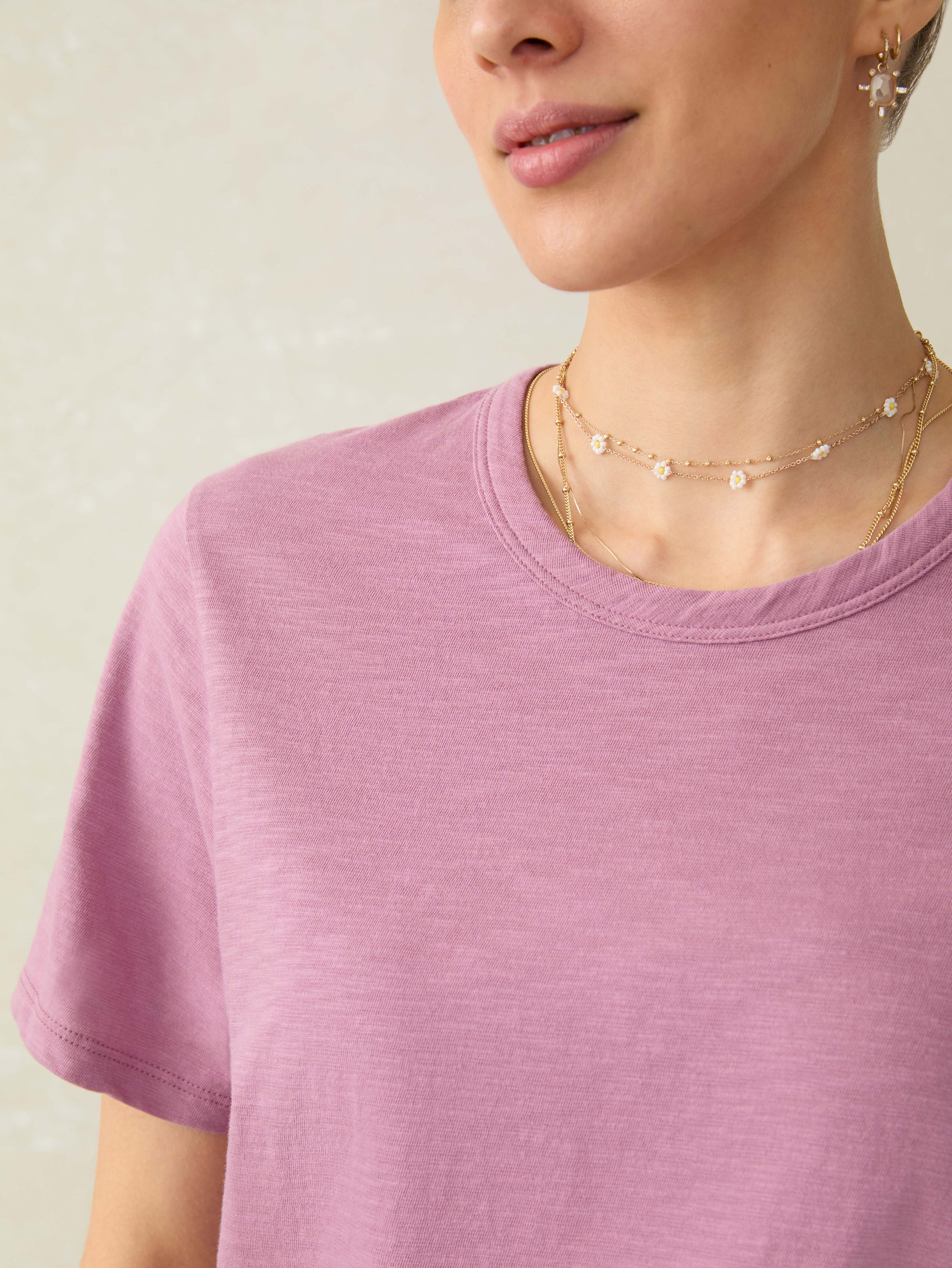 Sunwashed Regenerative Essential Tee - Weathered Orchid Secondary image
