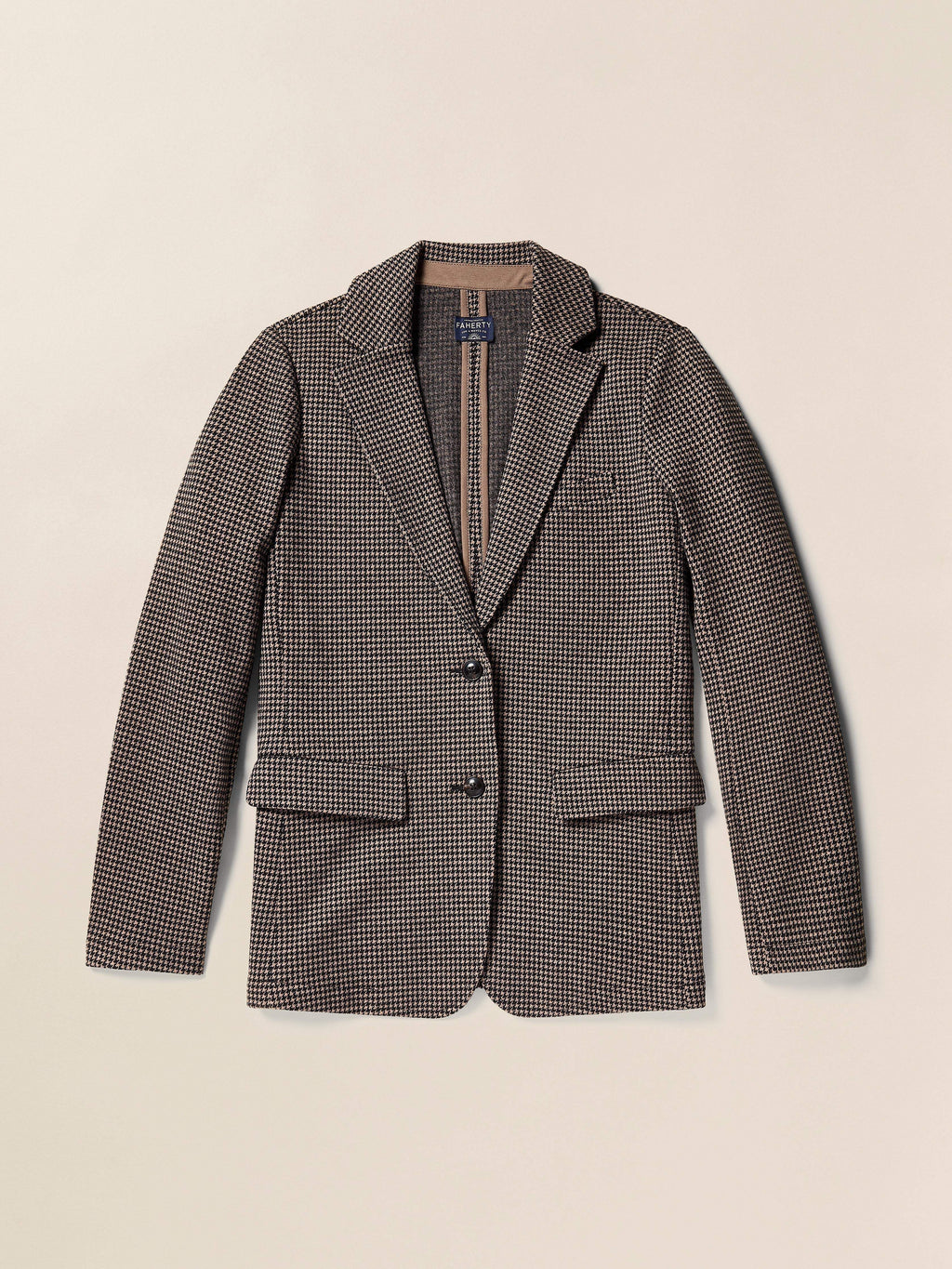 Inlet Knit Tweed Blazer - Mocha Mountain Houndstooth