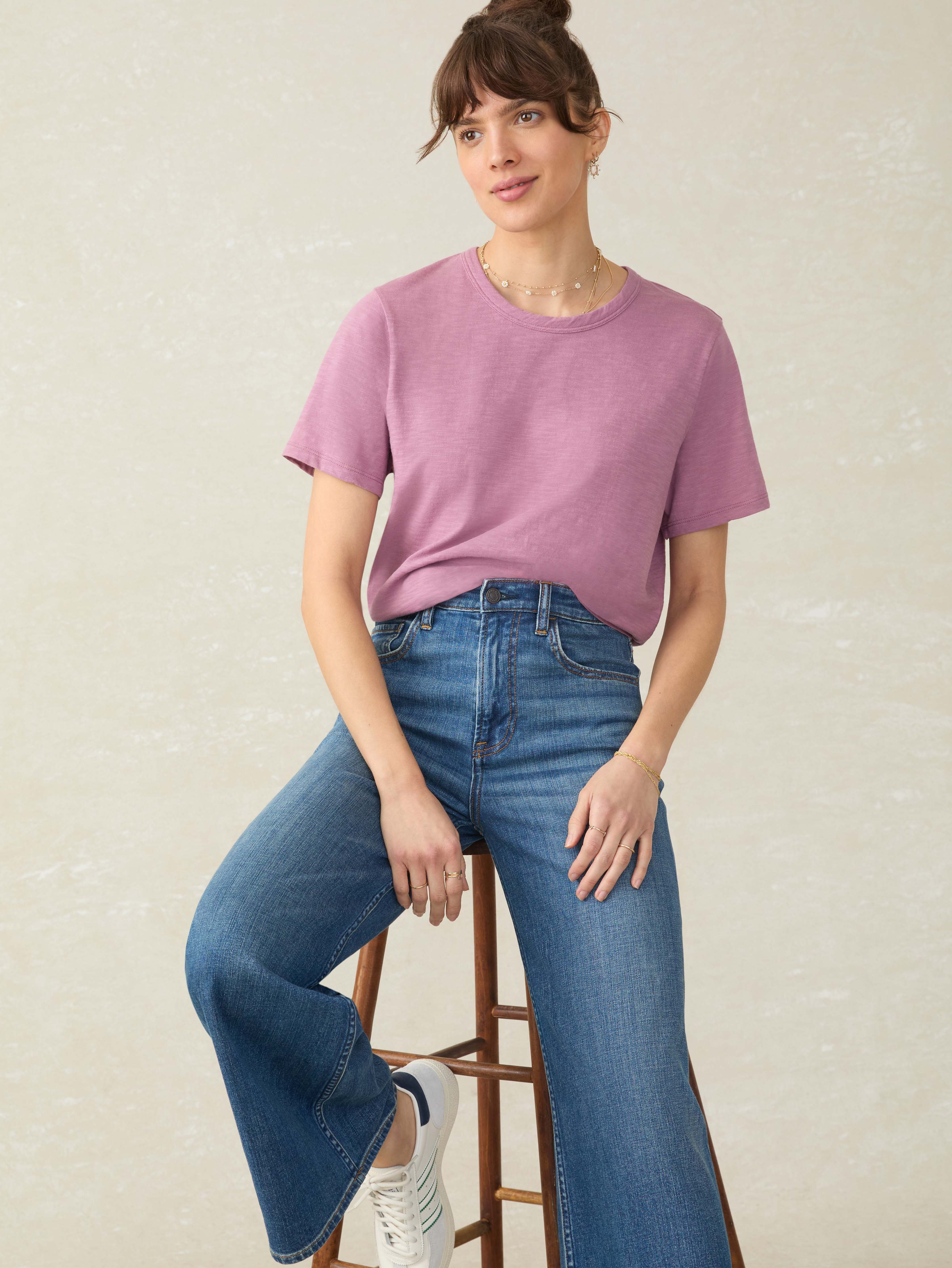Sunwashed Regenerative Essential Tee - Weathered Orchid