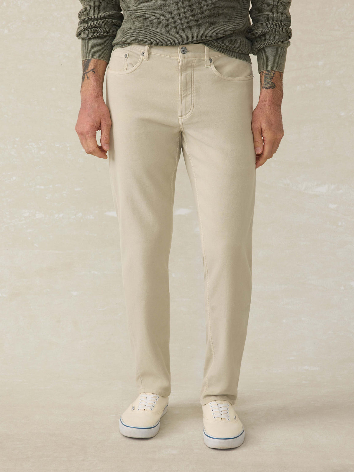 Stretch Terry 5-Pocket Pant - Stone Main image