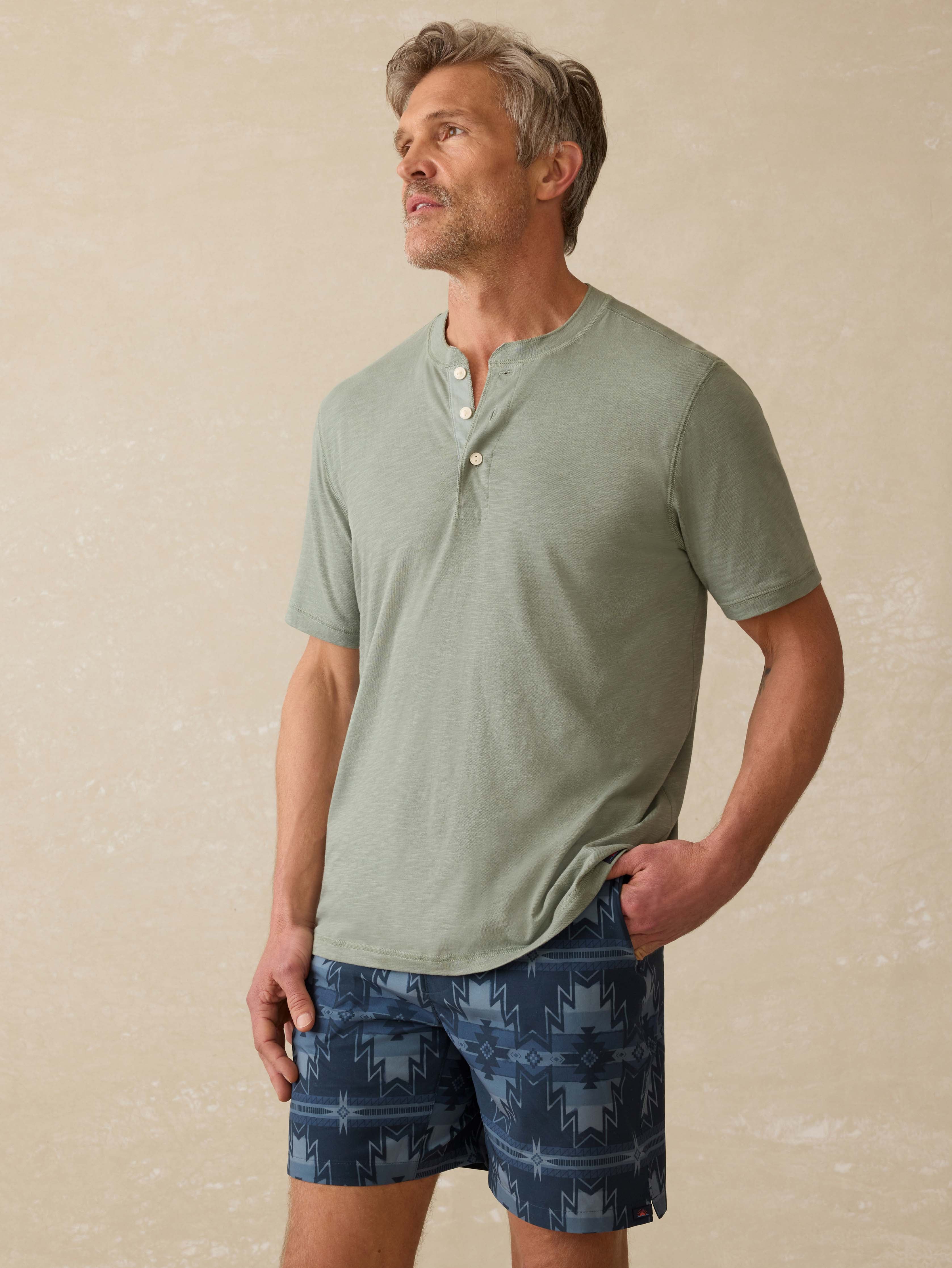 Short-Sleeve Sunwashed Henley - Sage Creek Main image