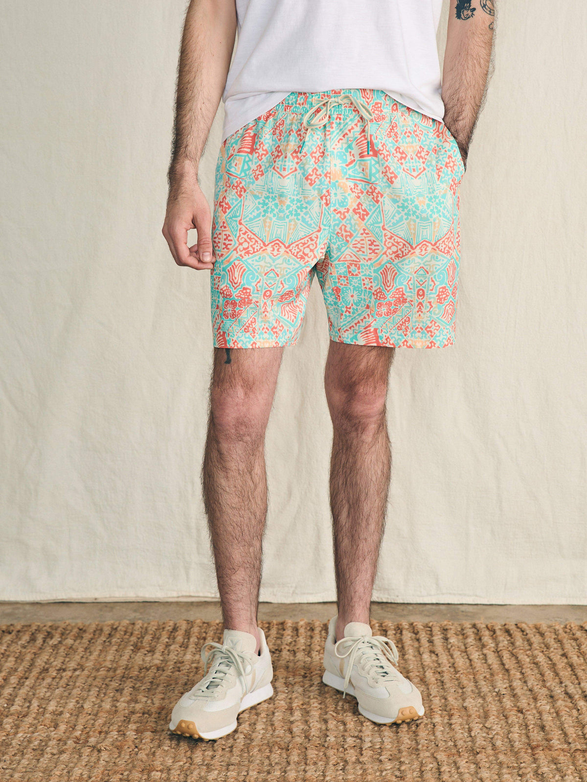 Shorelite Active Swim Short (7" Inseam) - Tropic Clay Block Print Main image