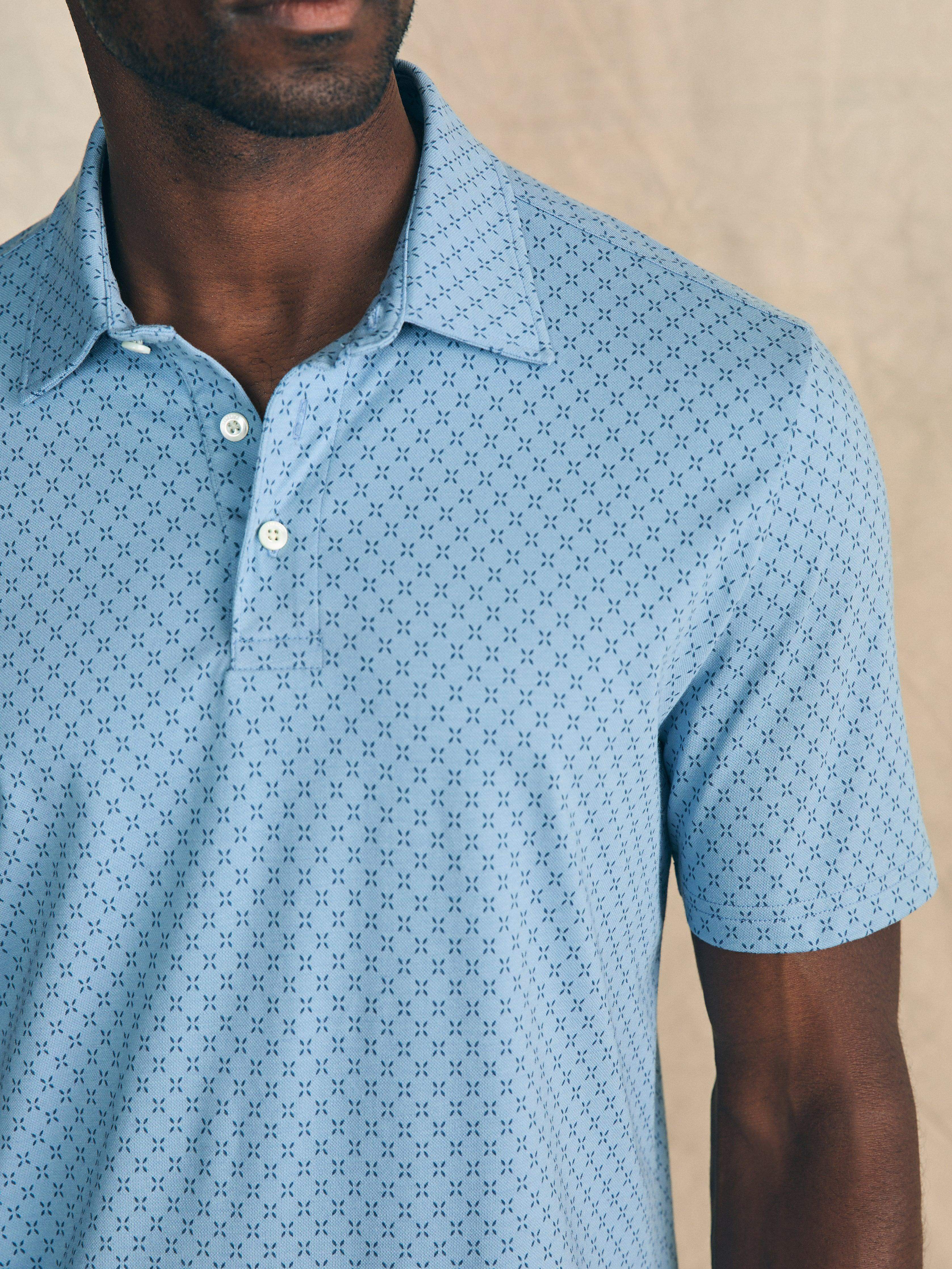 Movement™ Short-Sleeve Pique Polo Shirt - Blue Surfboard Geo Secondary image