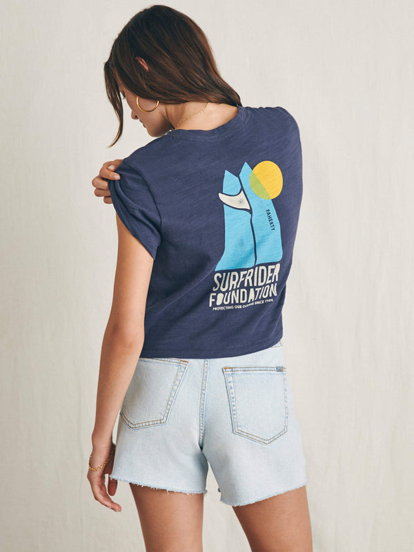 Surfrider Sunwashed Cropped Tee - Dune Navy