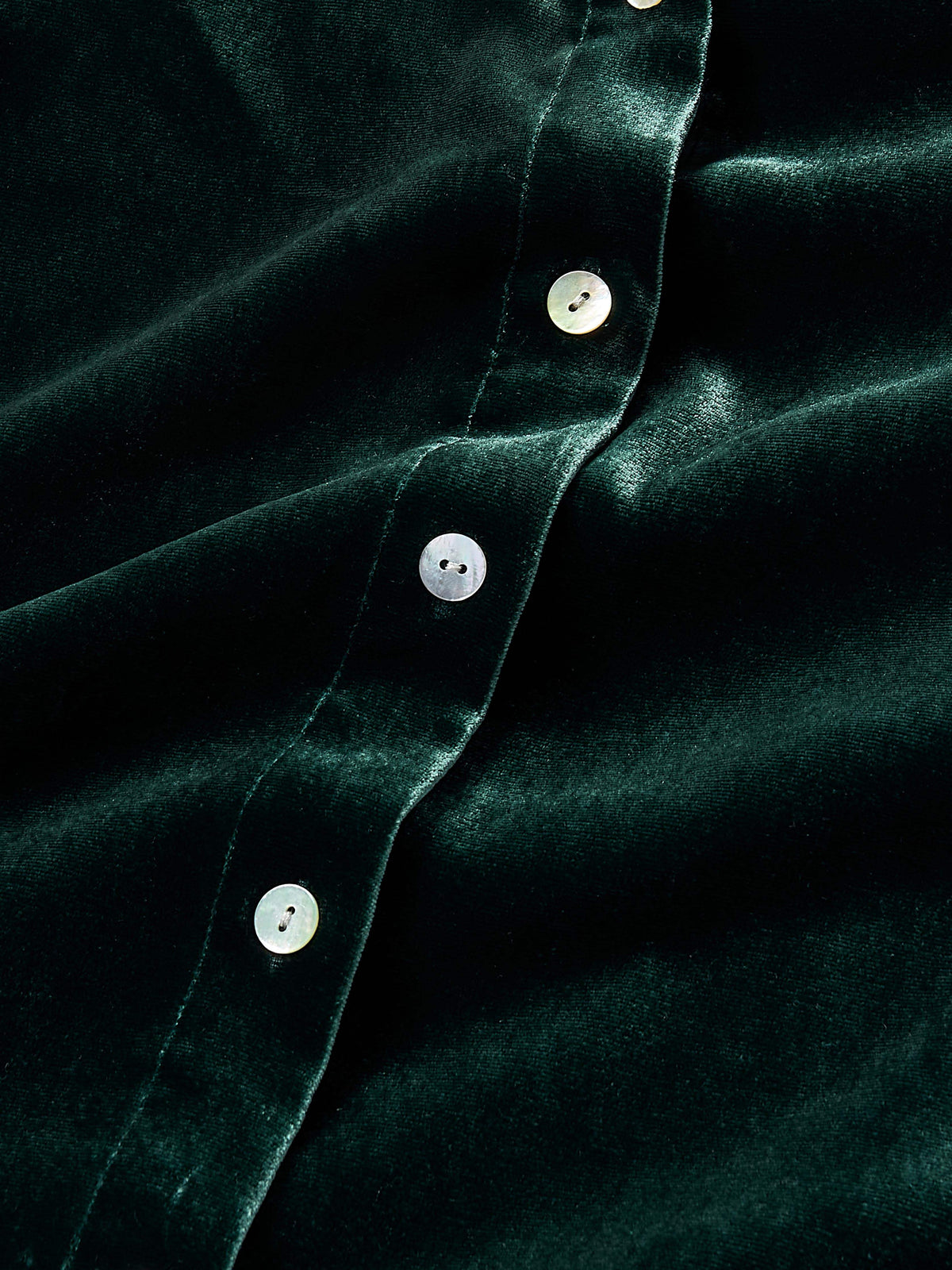 Stretch Silk Velvet Genevieve Shirt - Sea Moss