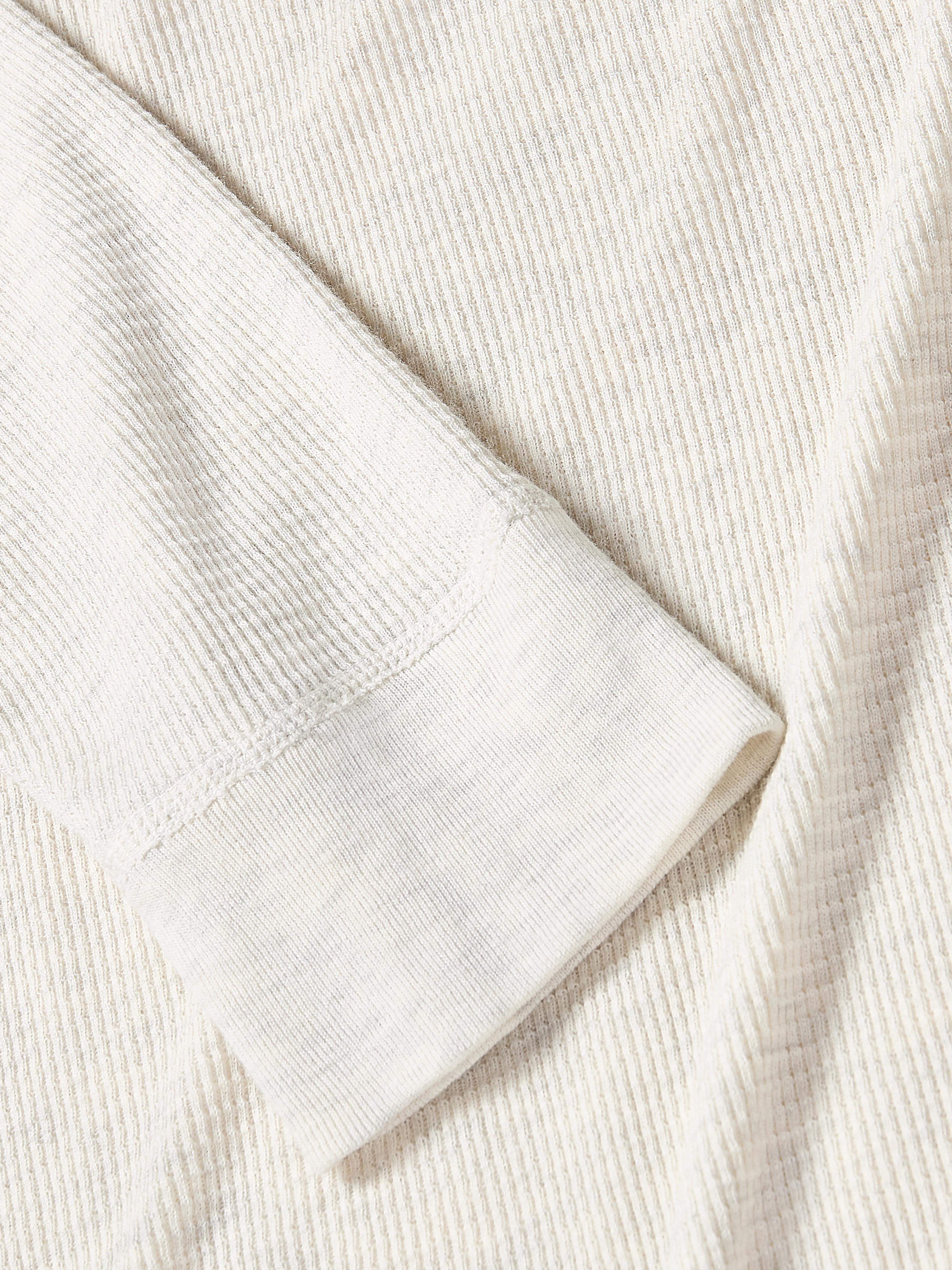 Long-Sleeve Cloud Waffle Crew - Ivory Heather Secondary image