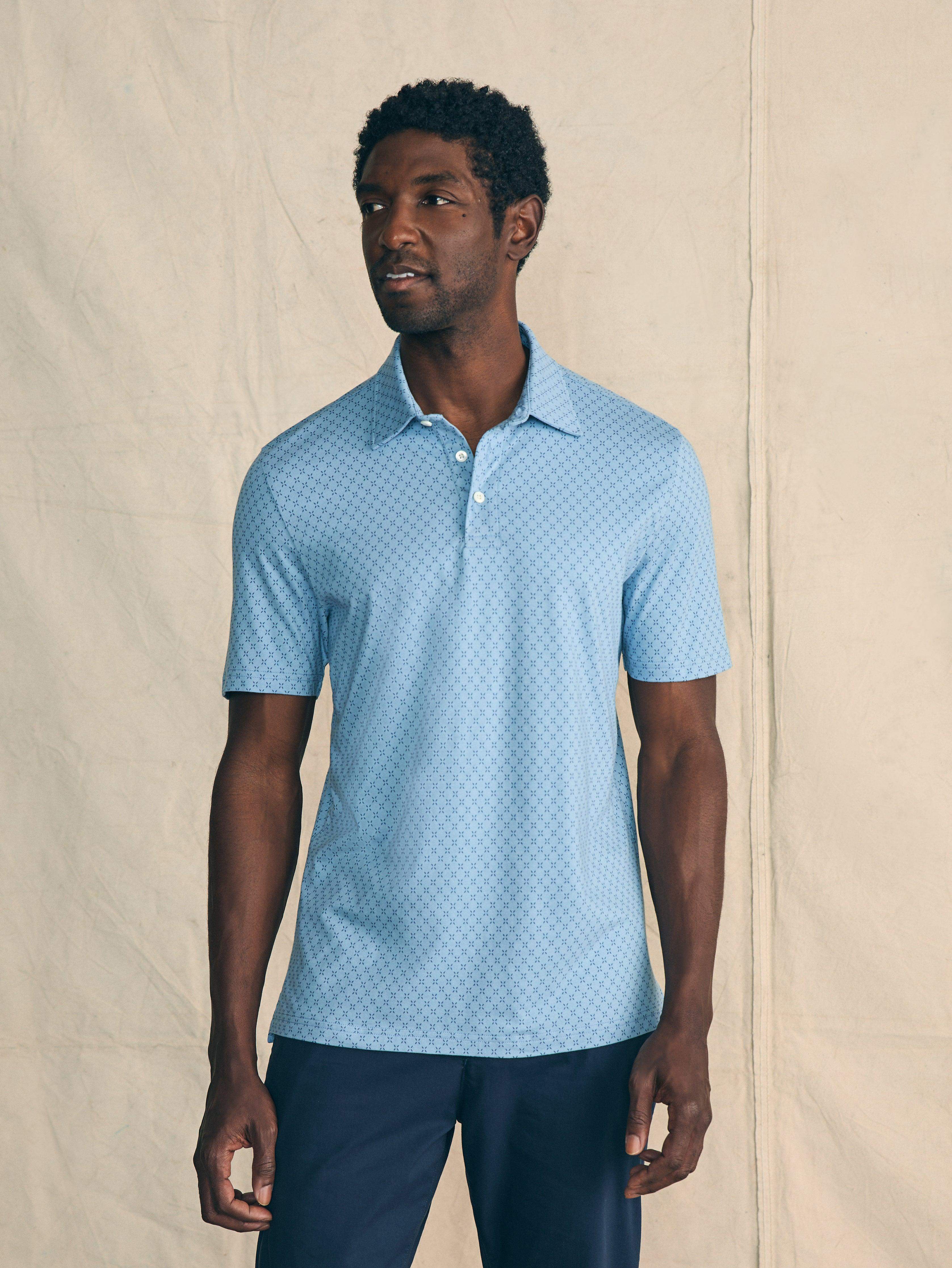 Movement™ Short-Sleeve Pique Polo Shirt - Blue Surfboard Geo Main image