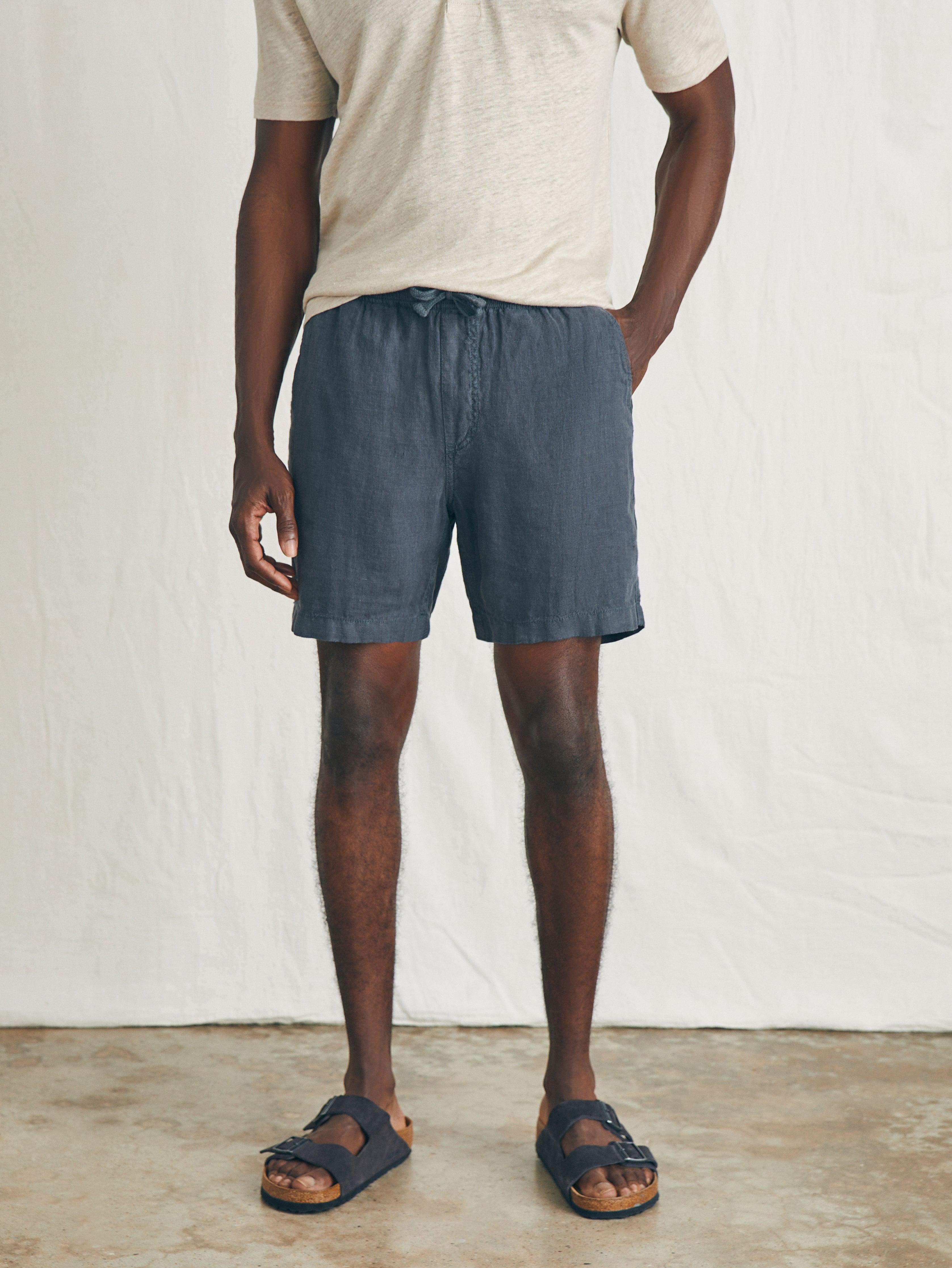 Essential Linen Short (6.5" Inseam) - Washed Black Main image