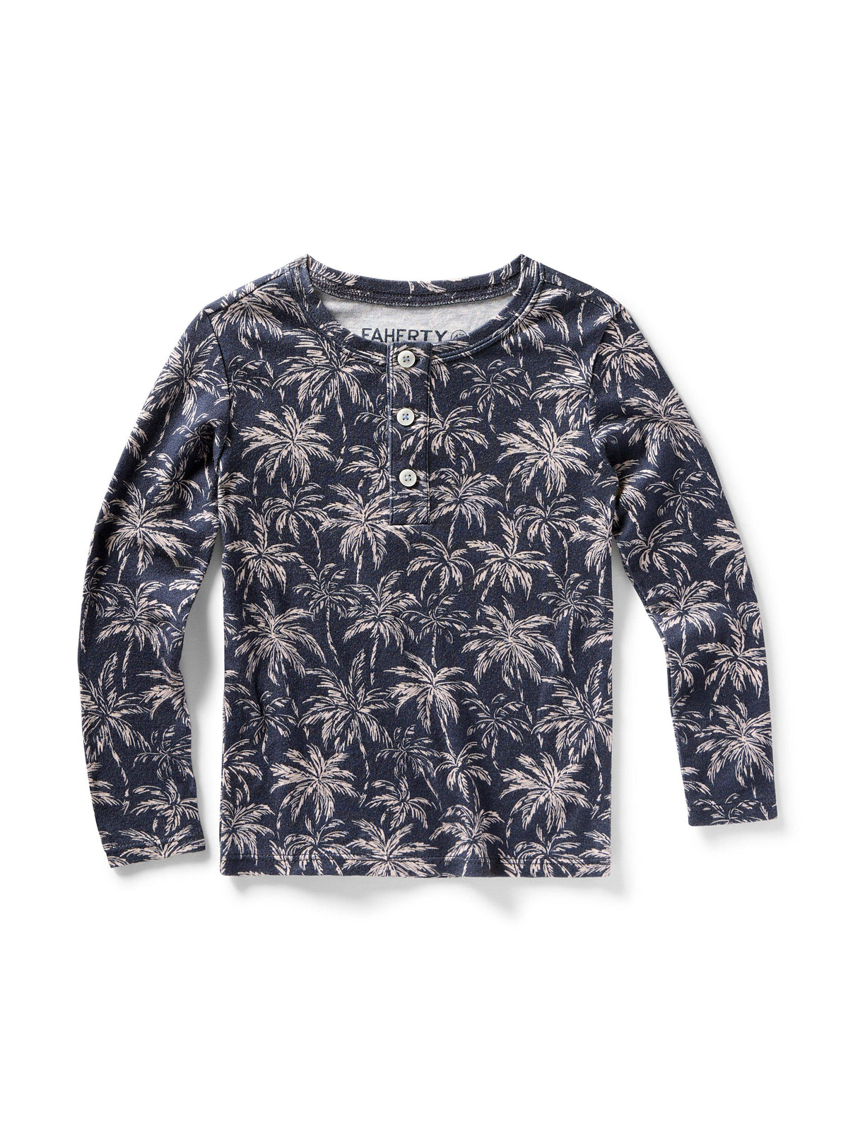 Kids Cloud Cotton Pajama Set - Navy Tropic Trees Main image