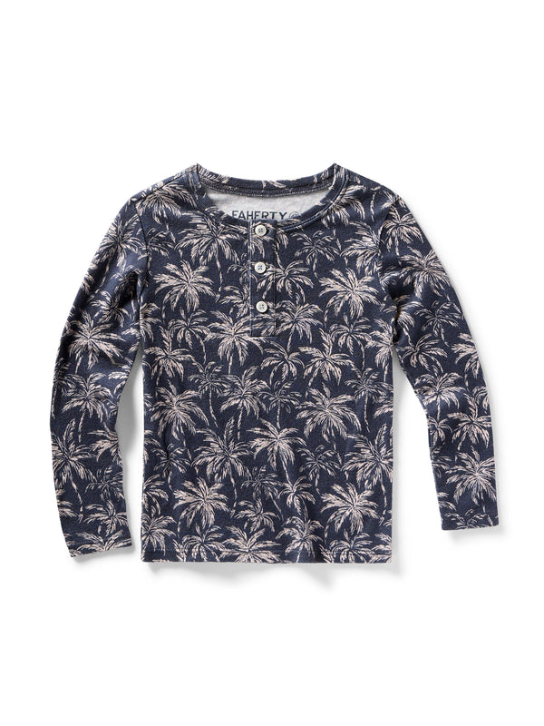 Kids Cloud Cotton Pajama Set - Navy Tropic Trees