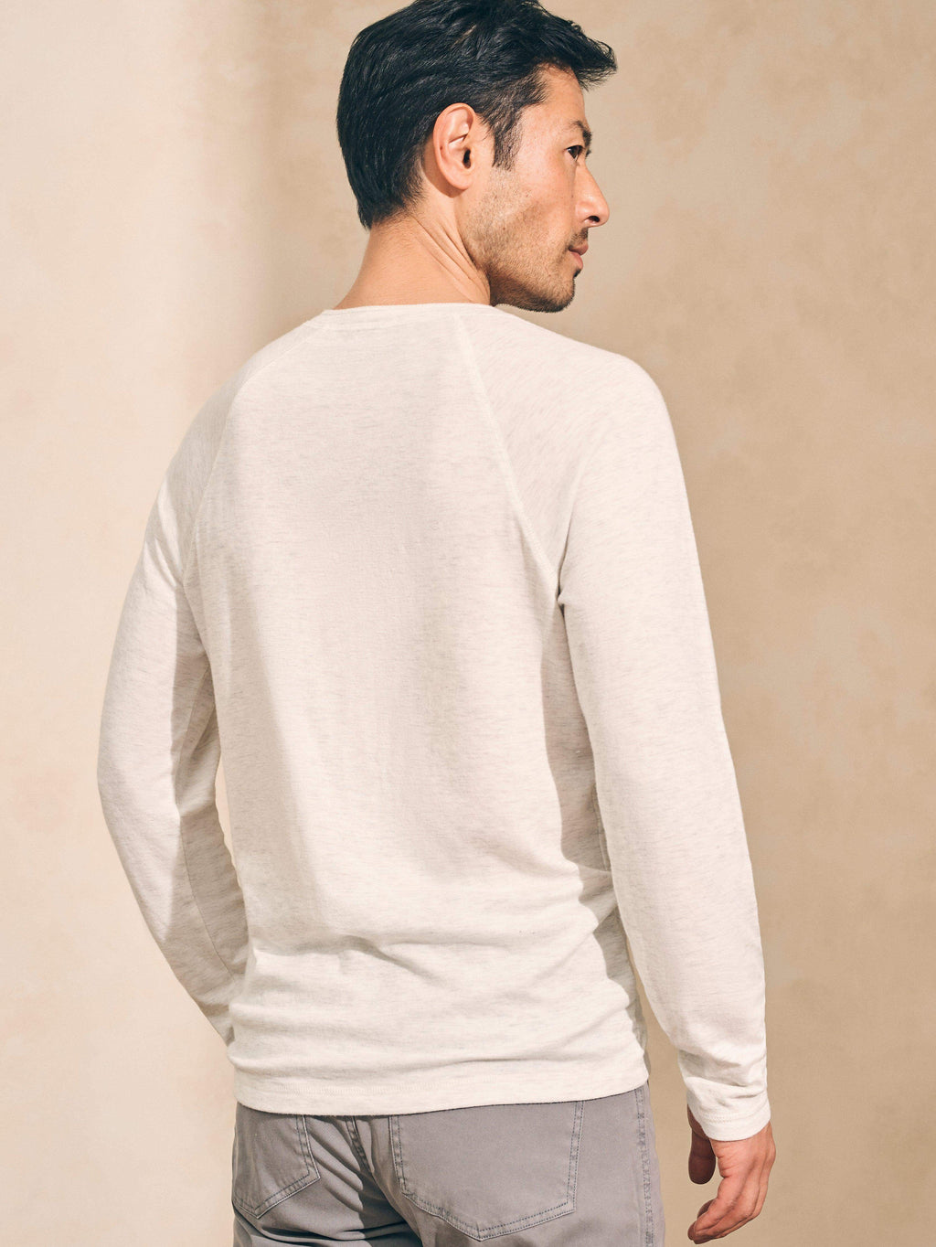 Long-Sleeve Newport Cloud Henley (Tall) - Ivory Heather