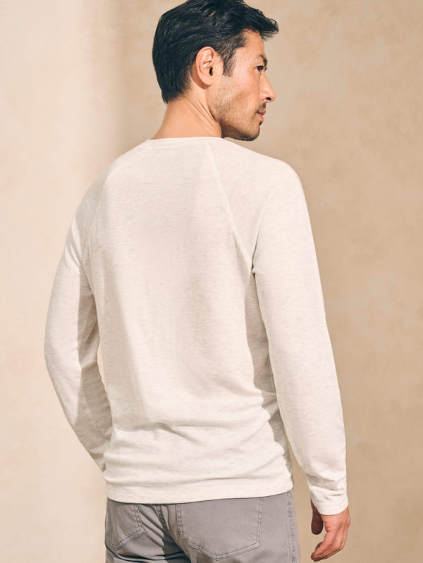 Long-Sleeve Newport Cloud Henley (Tall) - Ivory Heather