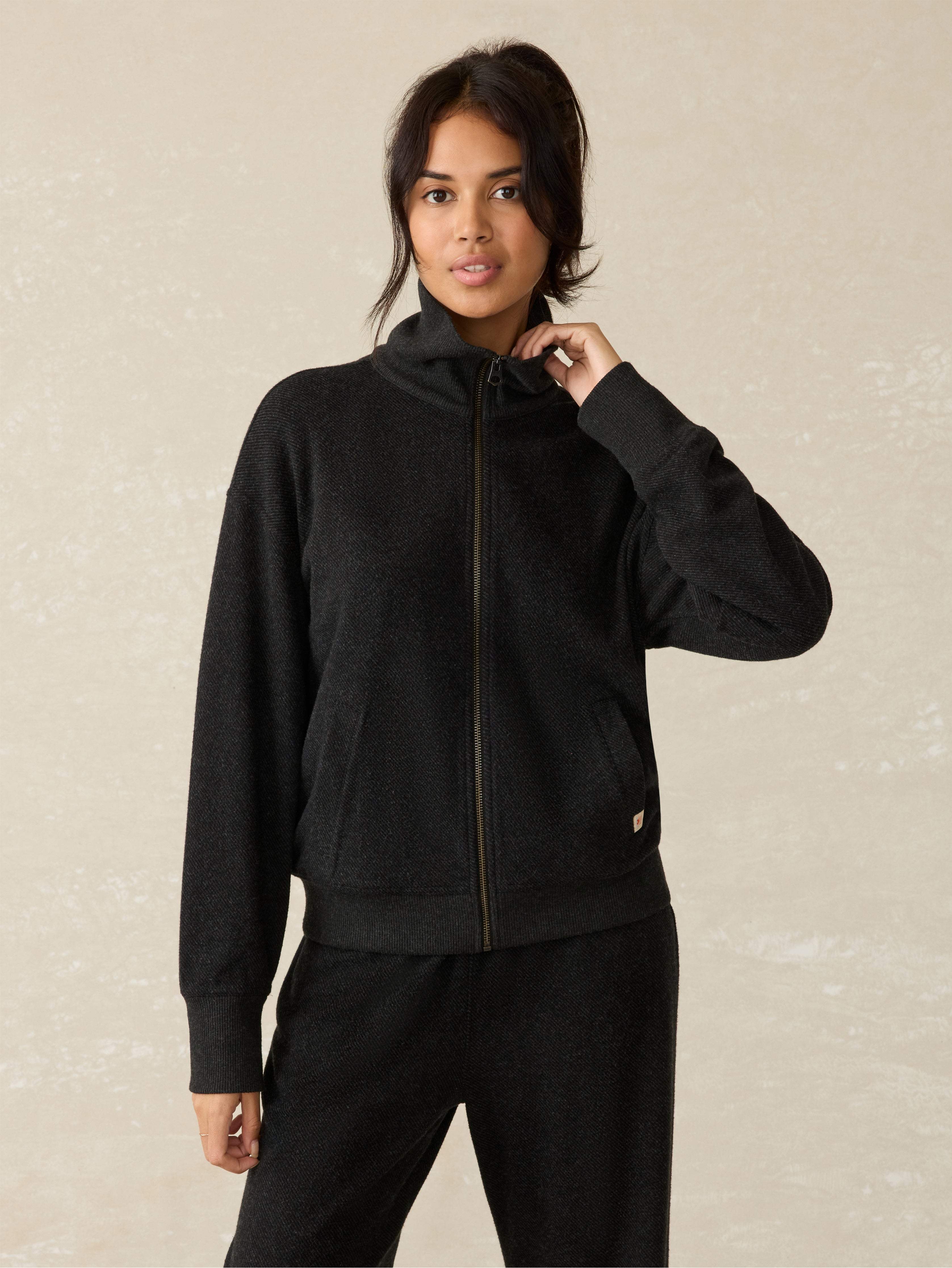 Legend™ Lounge Full Zip - Heathered Black Twill Main image