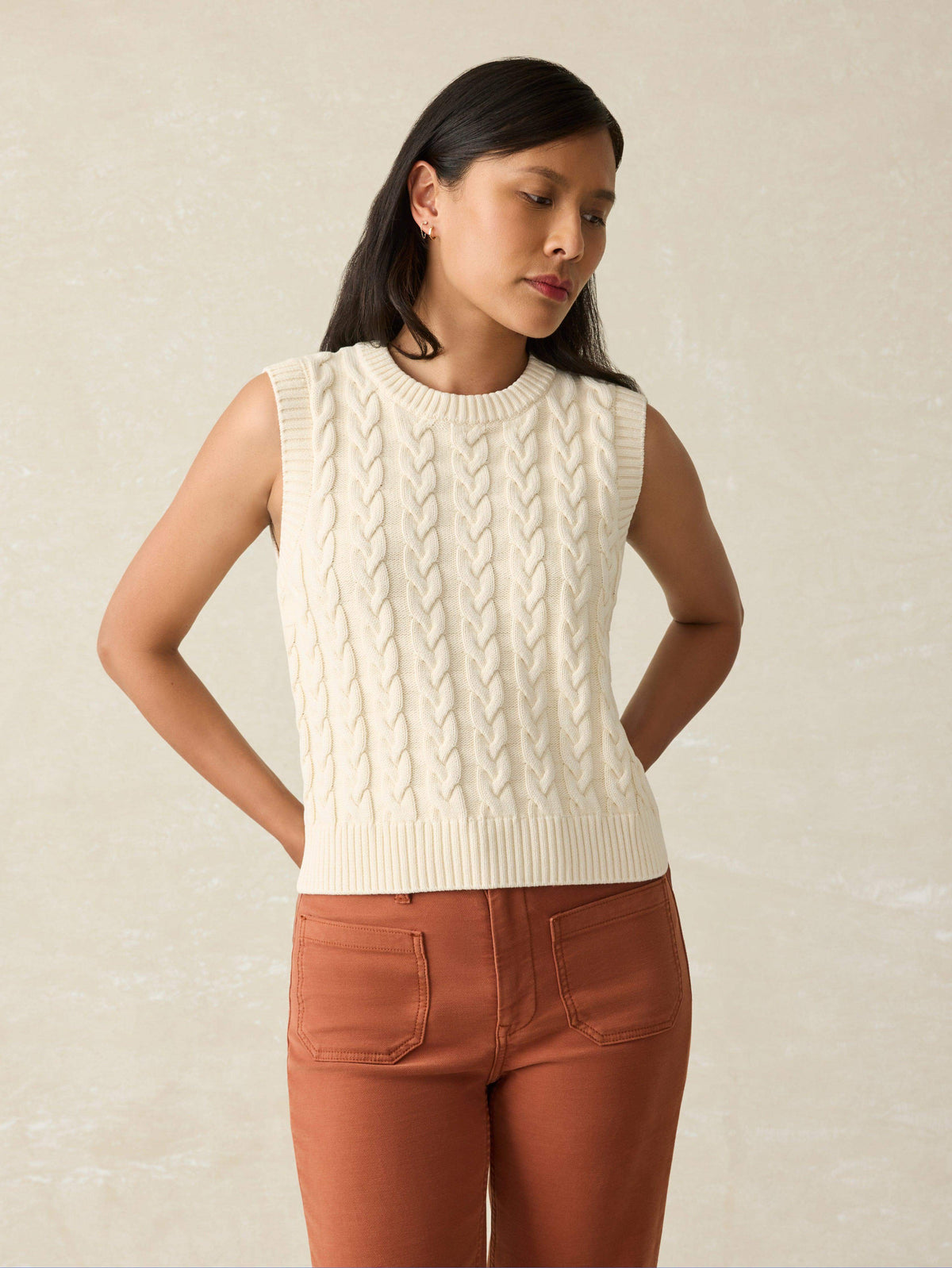 Sunwashed Sweater Vest - White Shell Main image