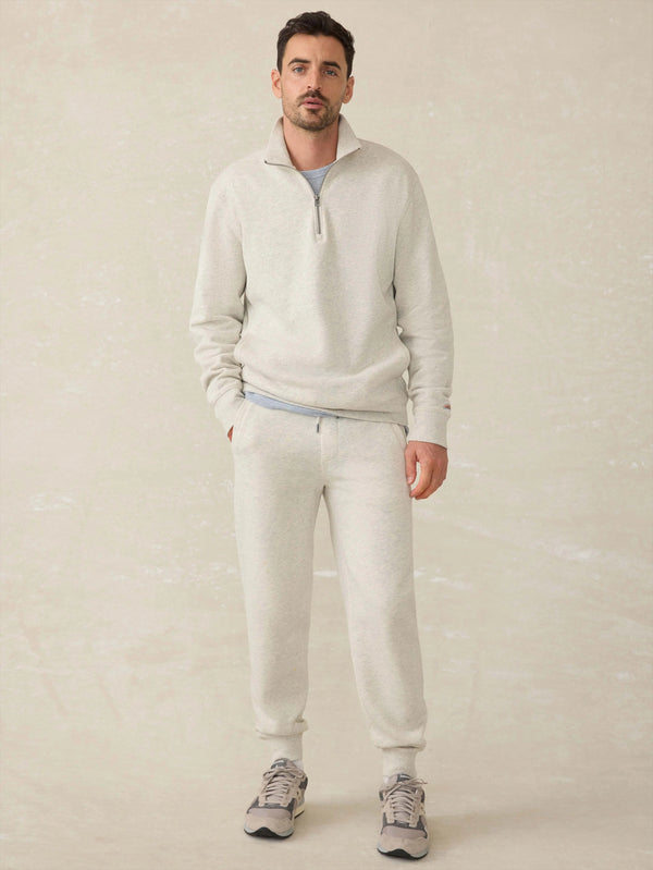 High Standard Fleece Quarter Zip - Antique Ivory Heather