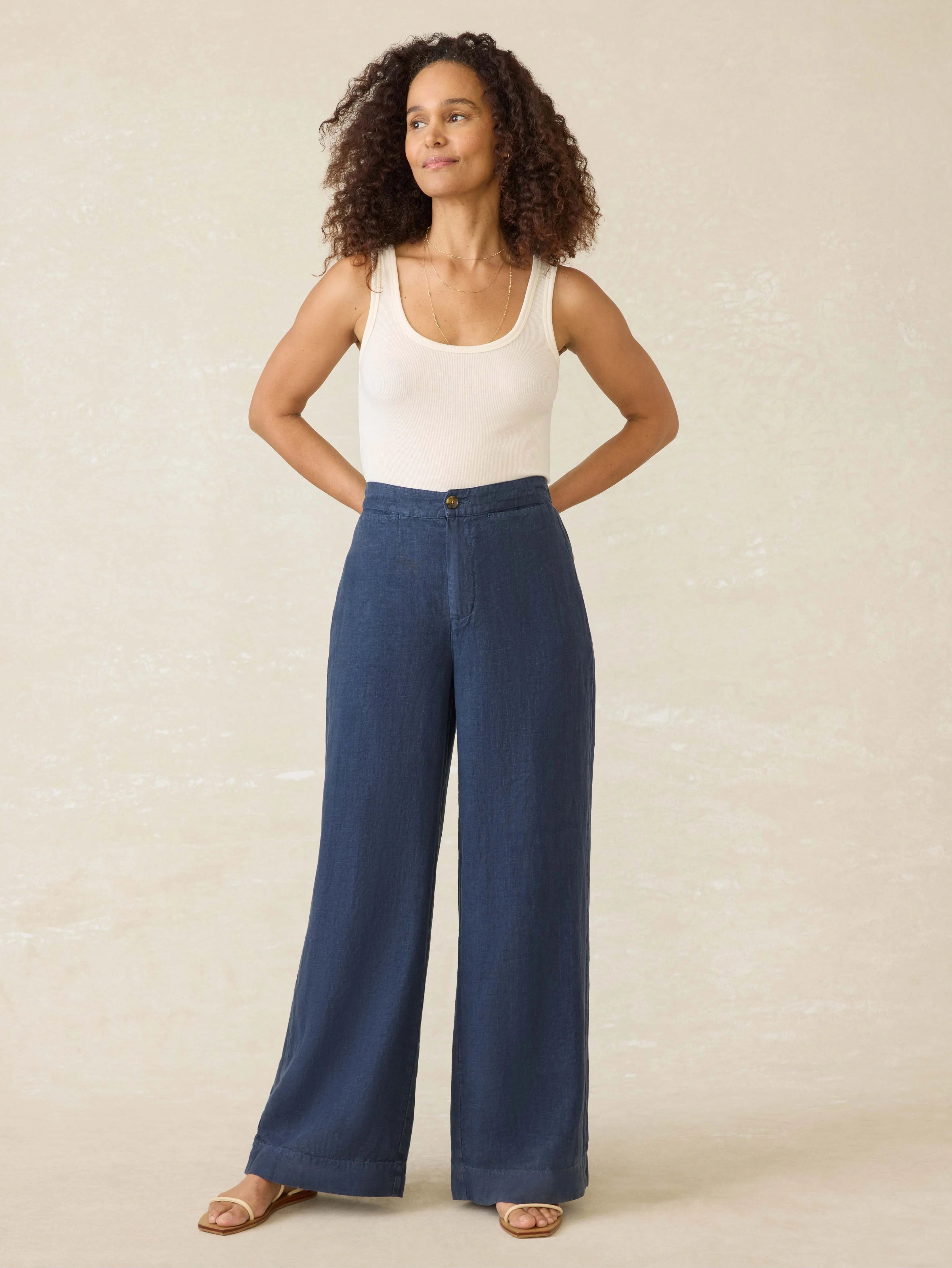 Sun Strider Linen Pant - Deep Sea Navy Main image