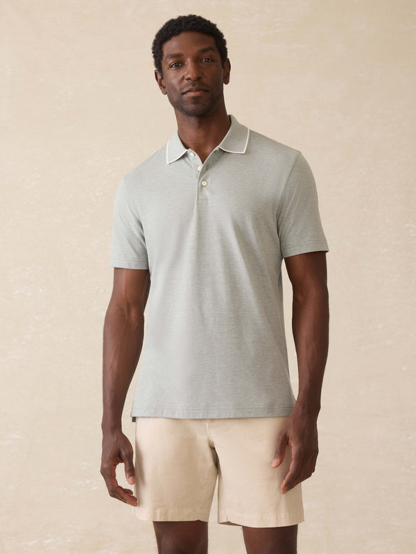 Short-Sleeve Movement Pique Polo - Moss Stone Melange