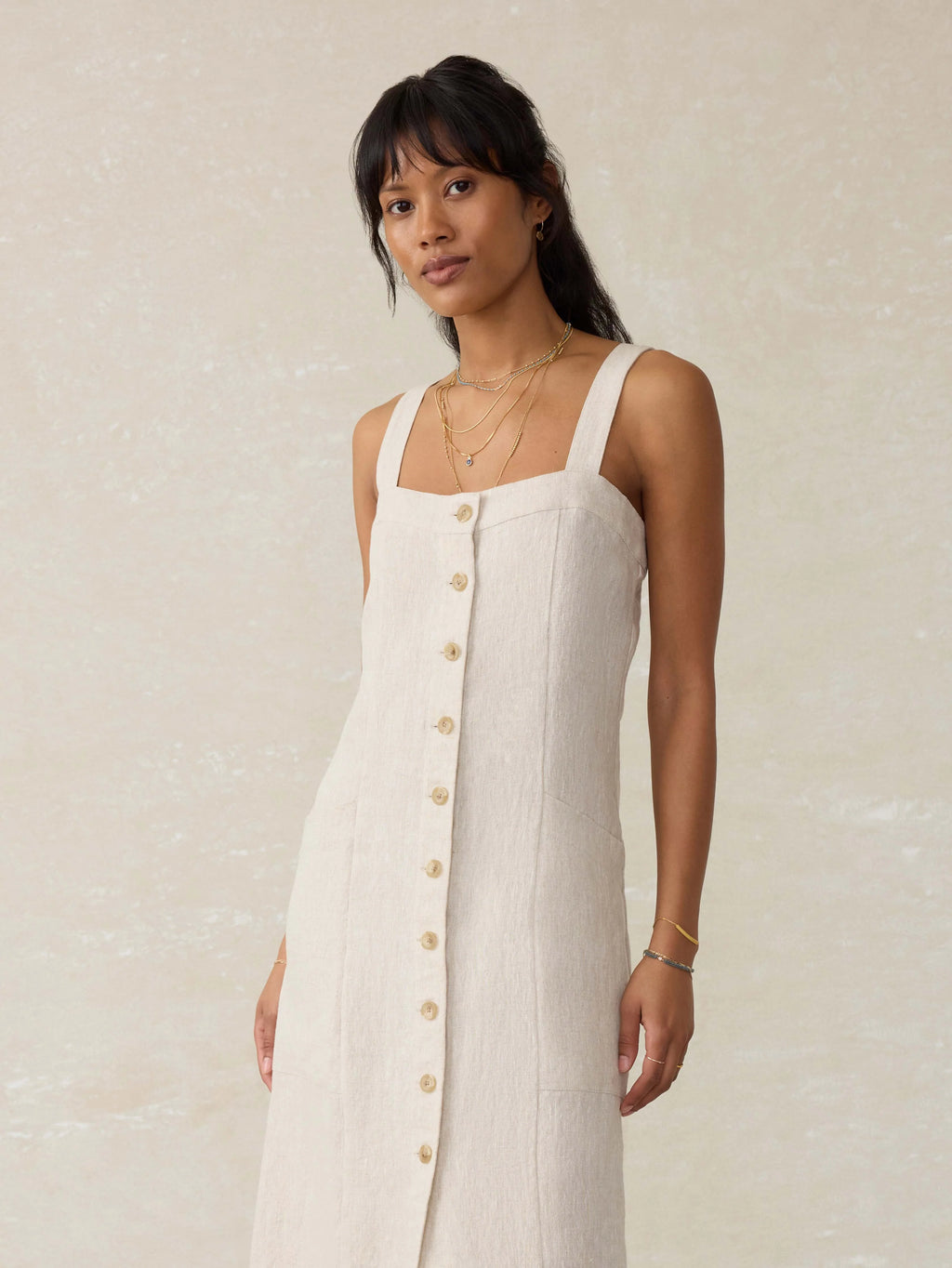 Linen Aurora Dress - Flax