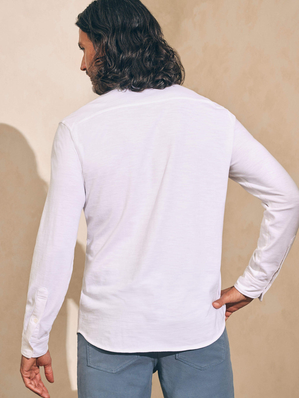 Sunwashed Knit Shirt (Single Pocket) (Tall) - White