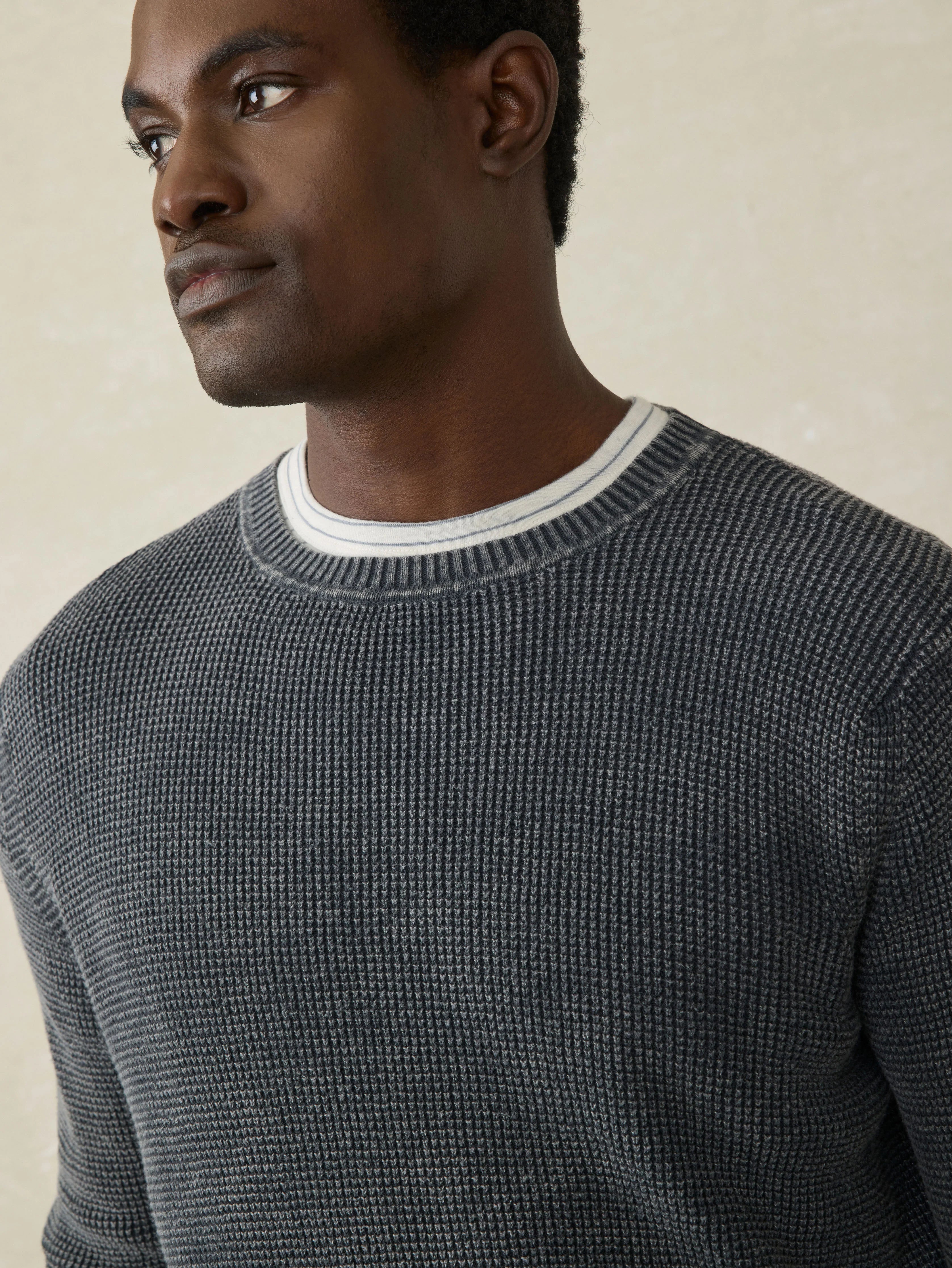 Sunwashed Crewneck Sweater - Faded Black Secondary image