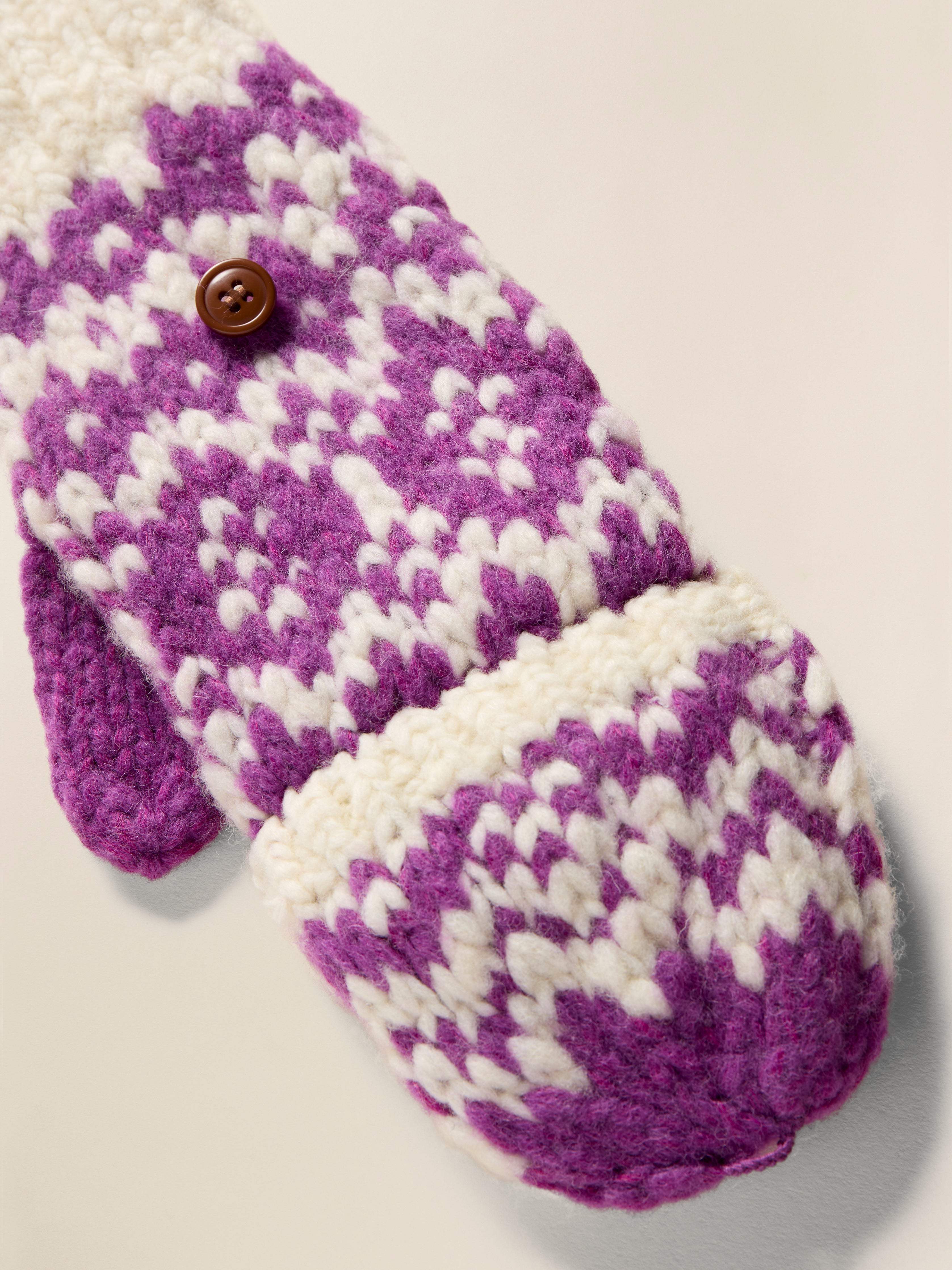 Valley Fairisle Mitten - Purple Fairisle Secondary image