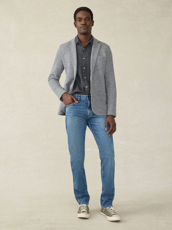 Inlet Knit Blazer - Medium Grey Melange