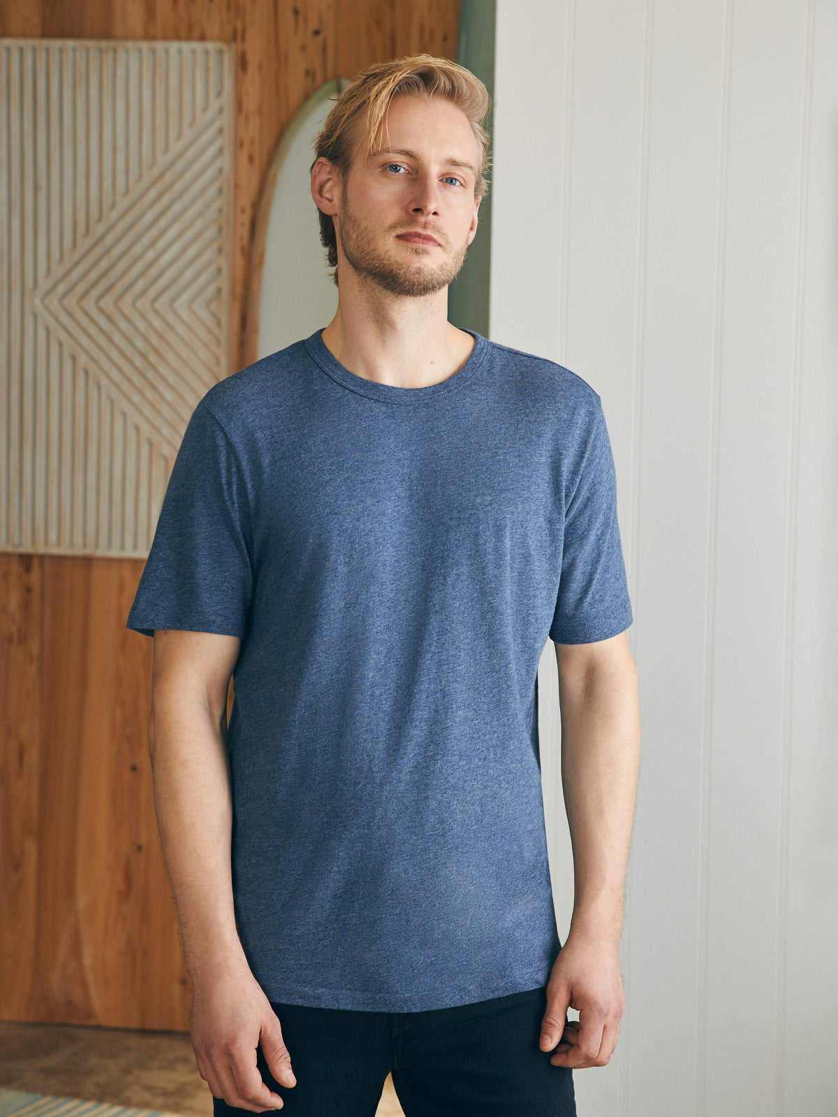 Short-Sleeve Vintage Chambray Tee - Glacial Navy Heather Main image