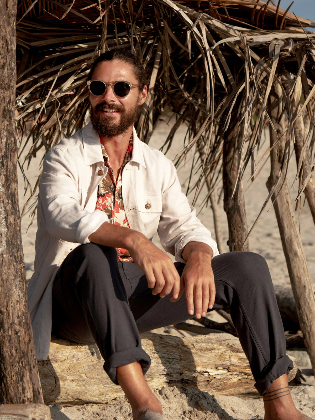 Movement™ Linen Shirt Jacket - Dorset Sand Main image