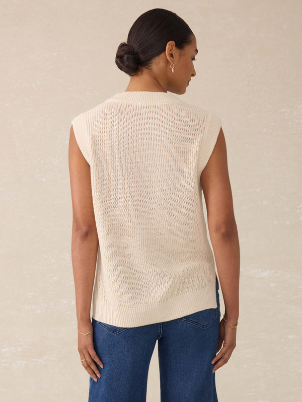 Miramar Linen Sweater Tank - Summer Sand