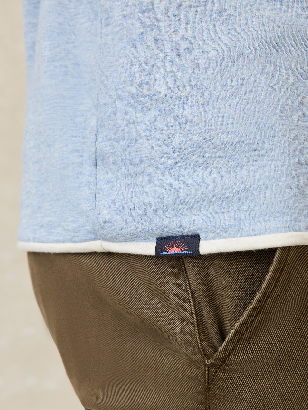 Cloud Reversible Crew - Ivory Heather Light Blue Heather