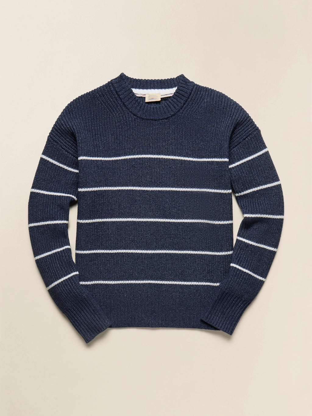 Sunwashed Cotton Fisherman Sweater - Water Mill Stripe