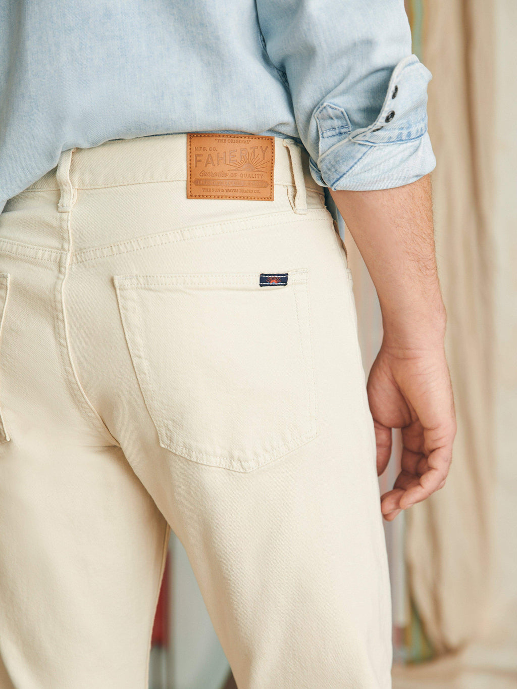 Organic Cotton Slim Straight Denim - Stone