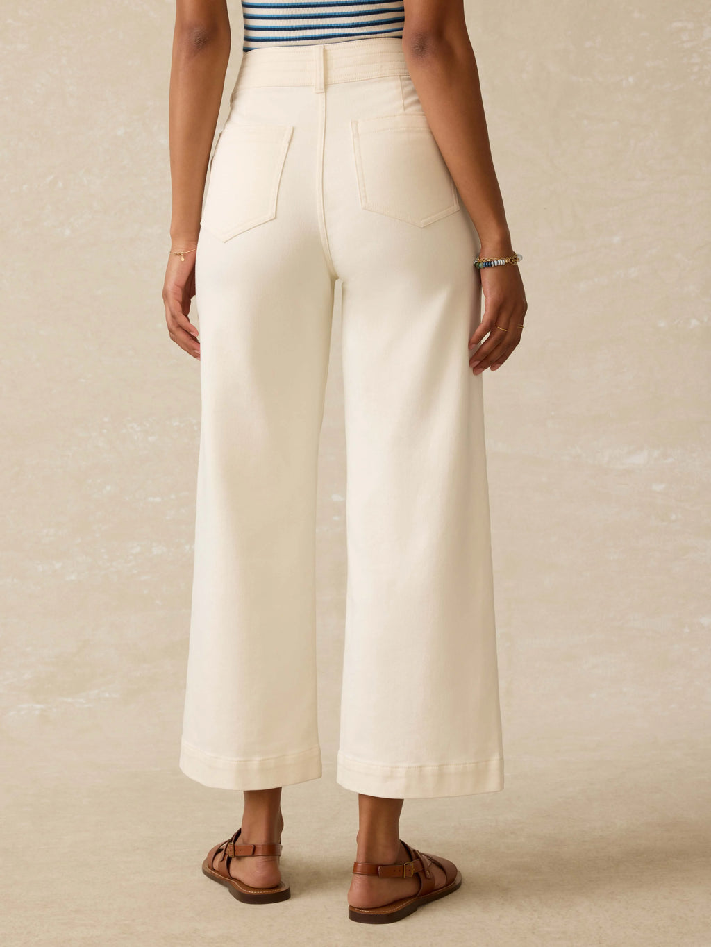 Stretch Terry Harbor Ankle Pant - Egret
