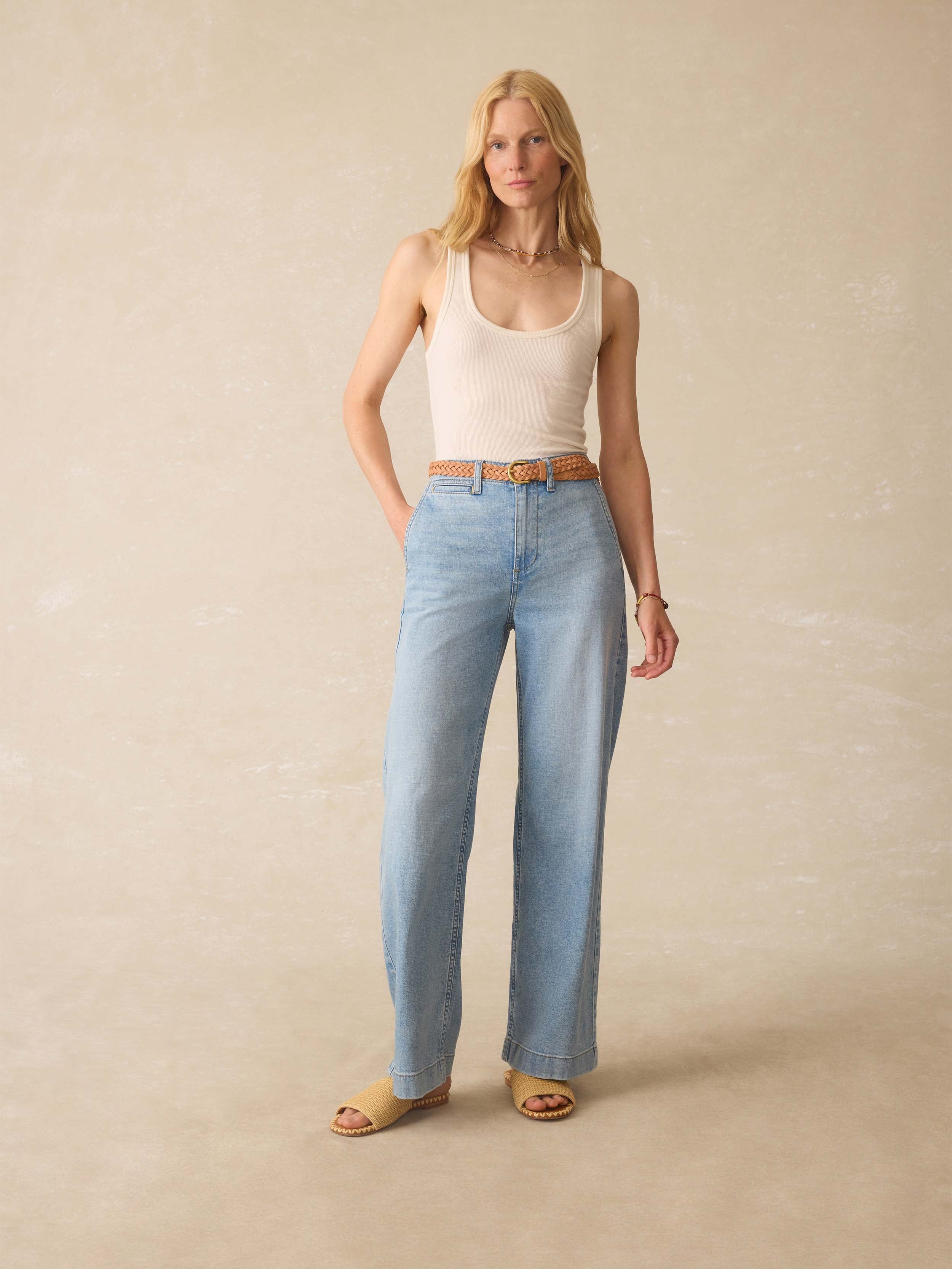 Linen Denim Pant - Summer Seas Wash Main image