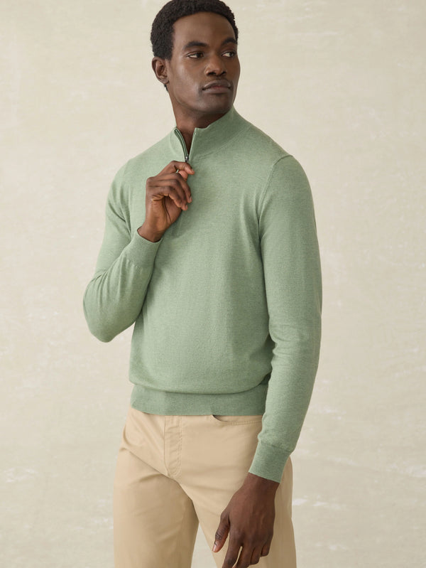 Movement™ Quarter Zip Sweater - Faded Leaf Melange