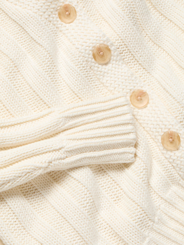 Washed Cotton Cotton Laidback Cardigan - Egret