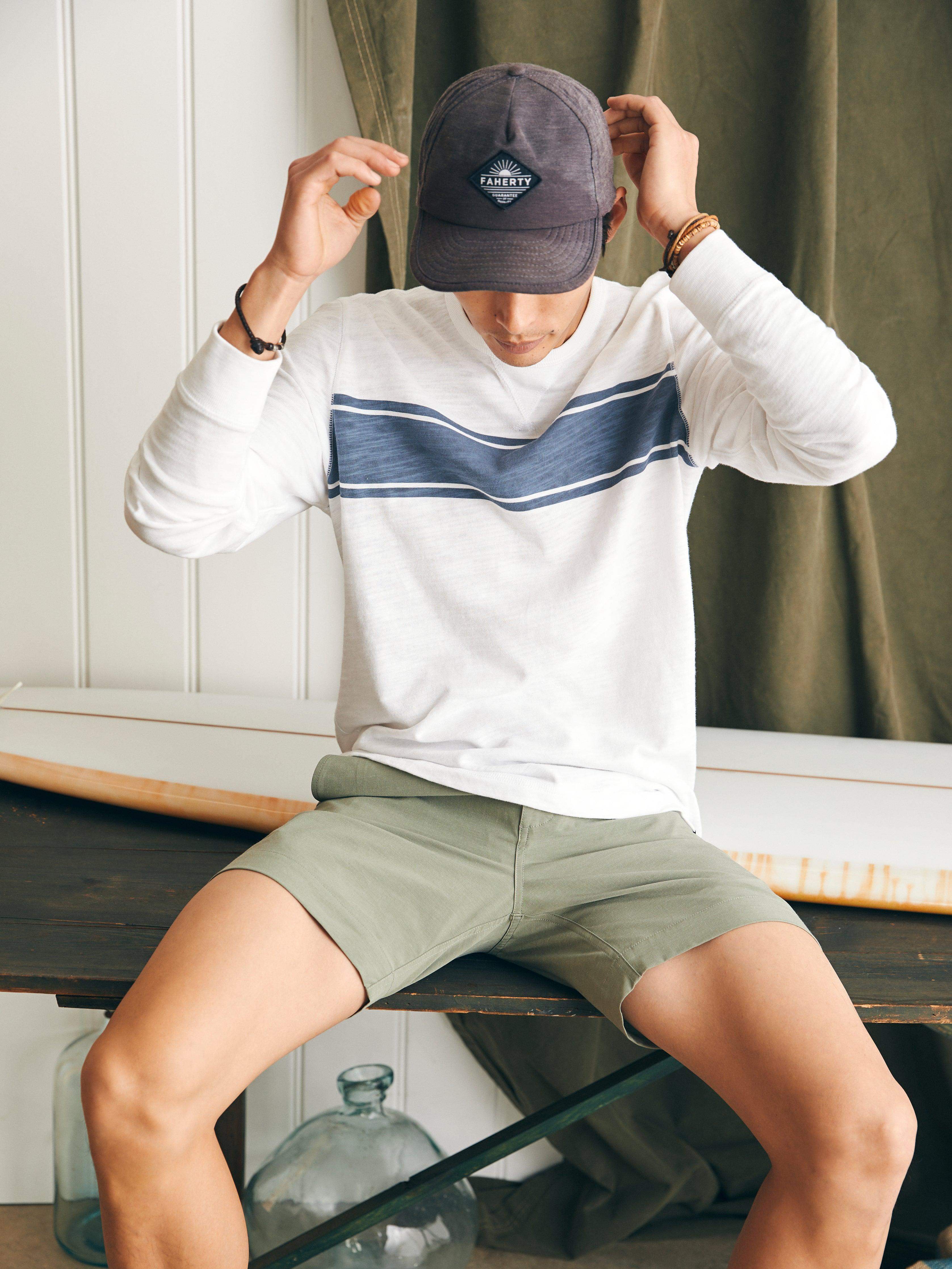 Sunwashed Slub Crew - White Surf Stripe Secondary image