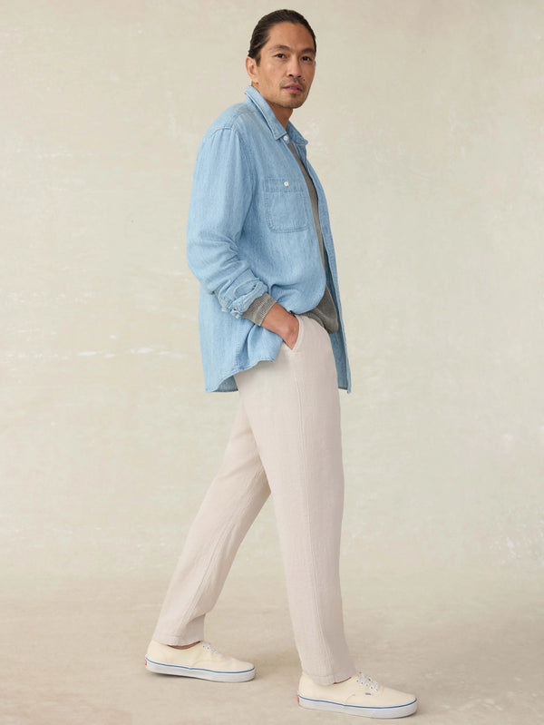 Linen Drawstring Pant - Weathered Sand