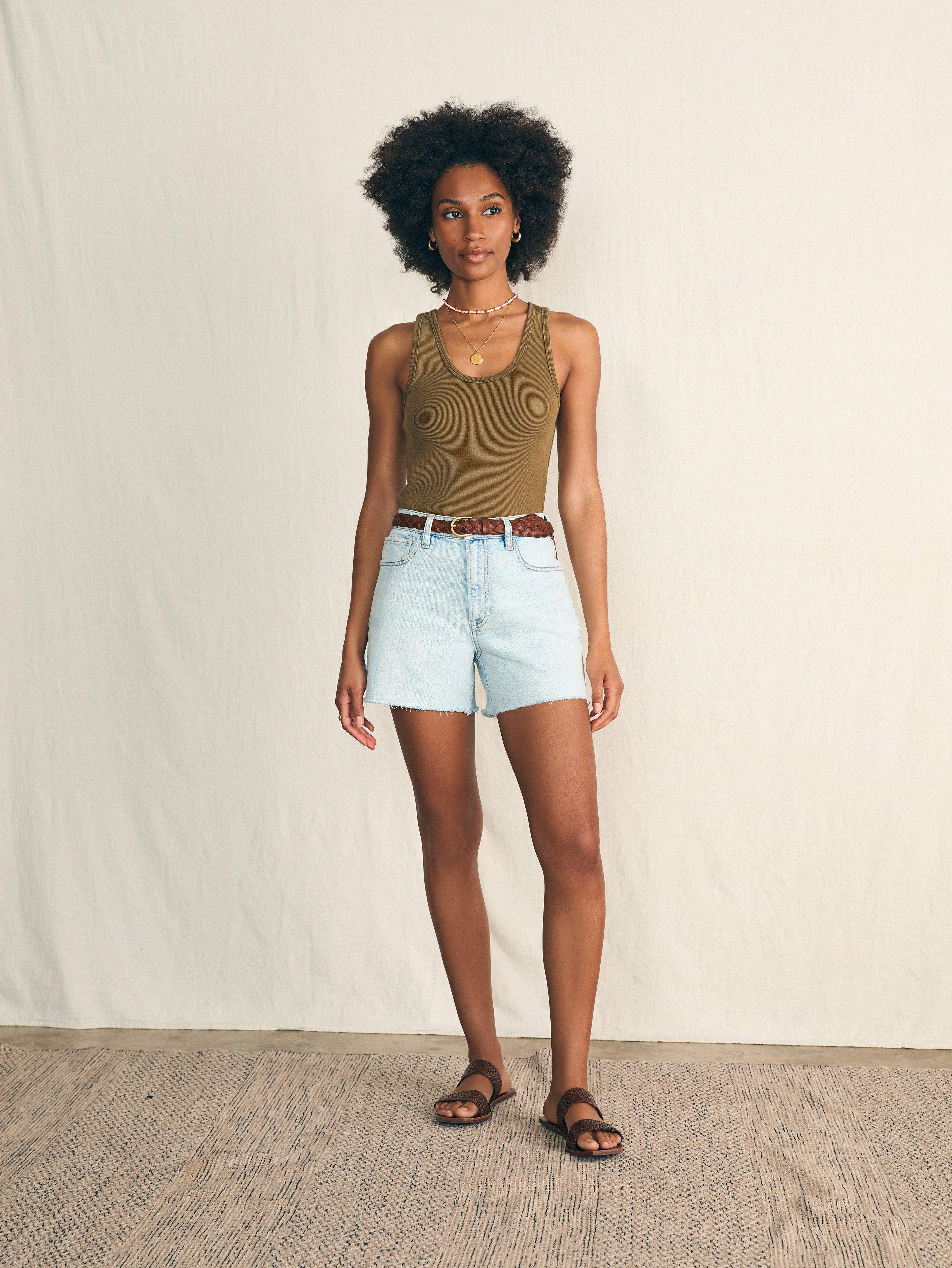 Sunwashed Rib Tank - Military Olive Main image