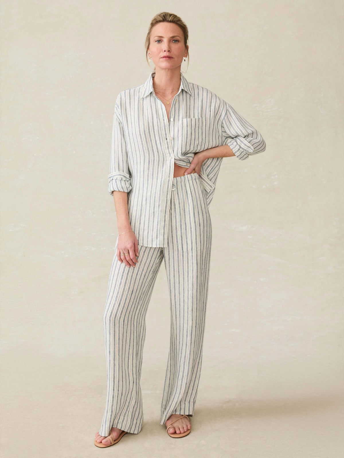 Laidback Linen Pant - Oceanside Stripe Main image