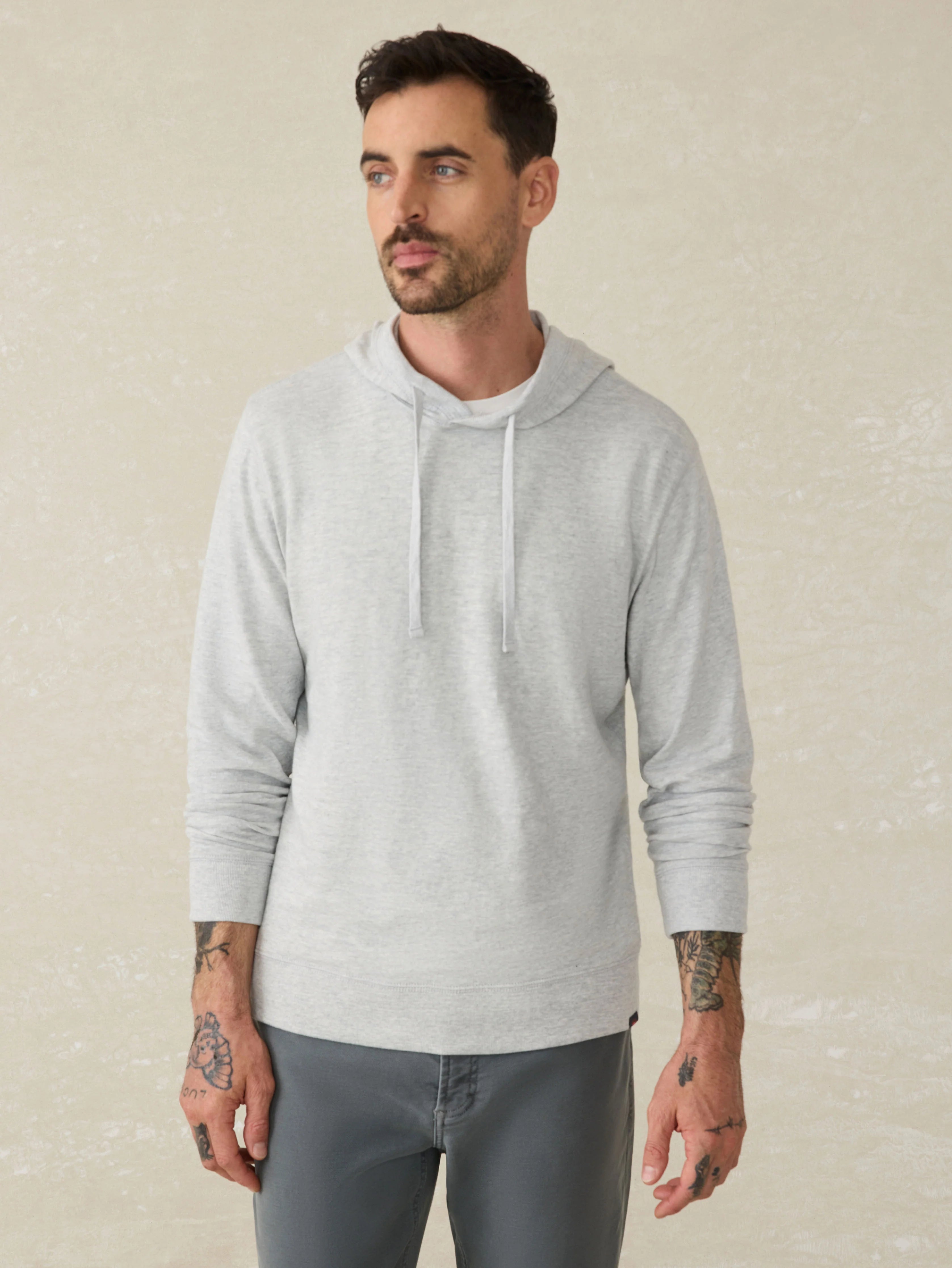 Sunwashed Slub Hoodie (Tall) - Light Grey Heather Main image