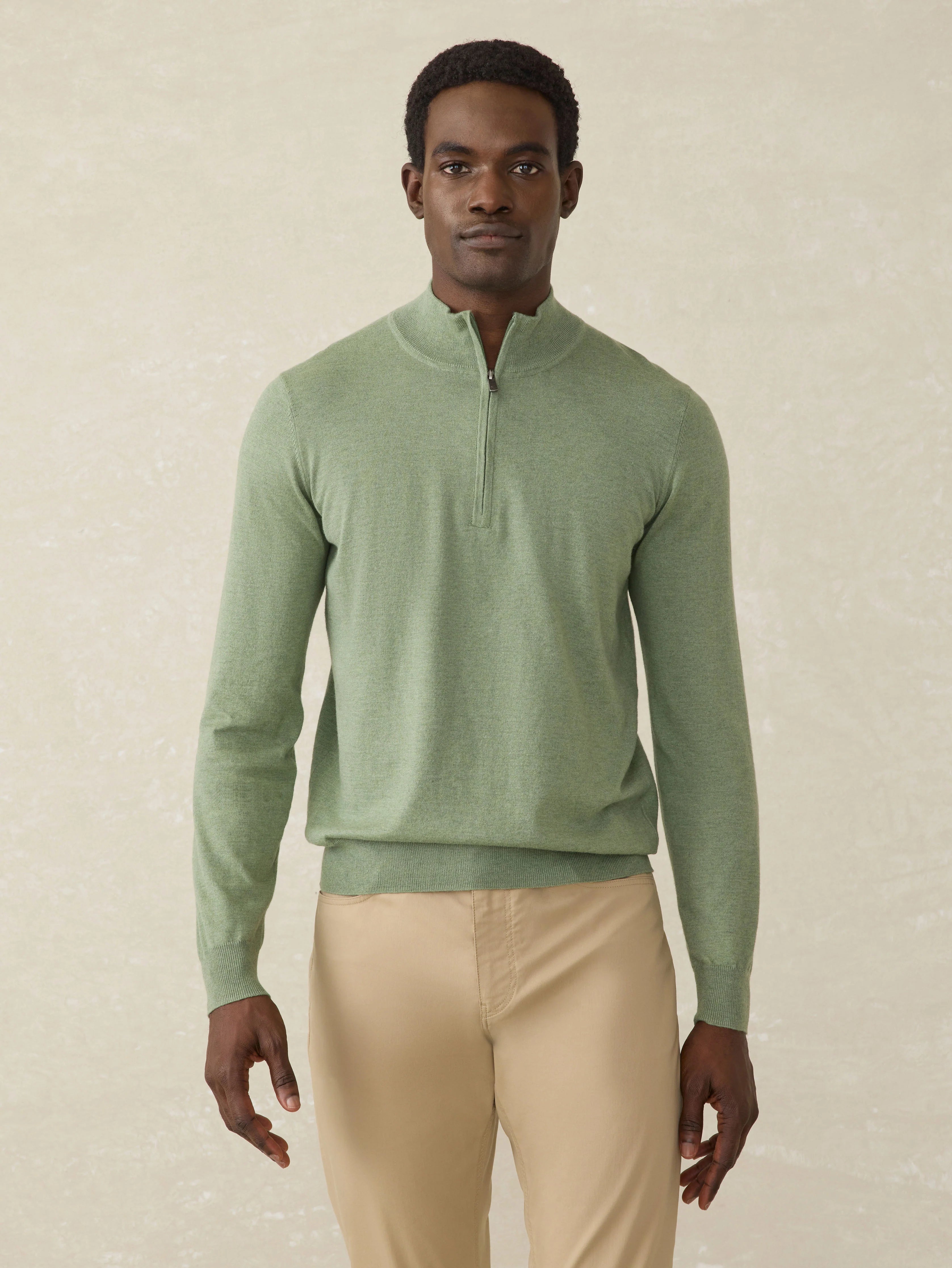 Movement™ Quarter Zip Sweater - Faded Leaf Melange Main image