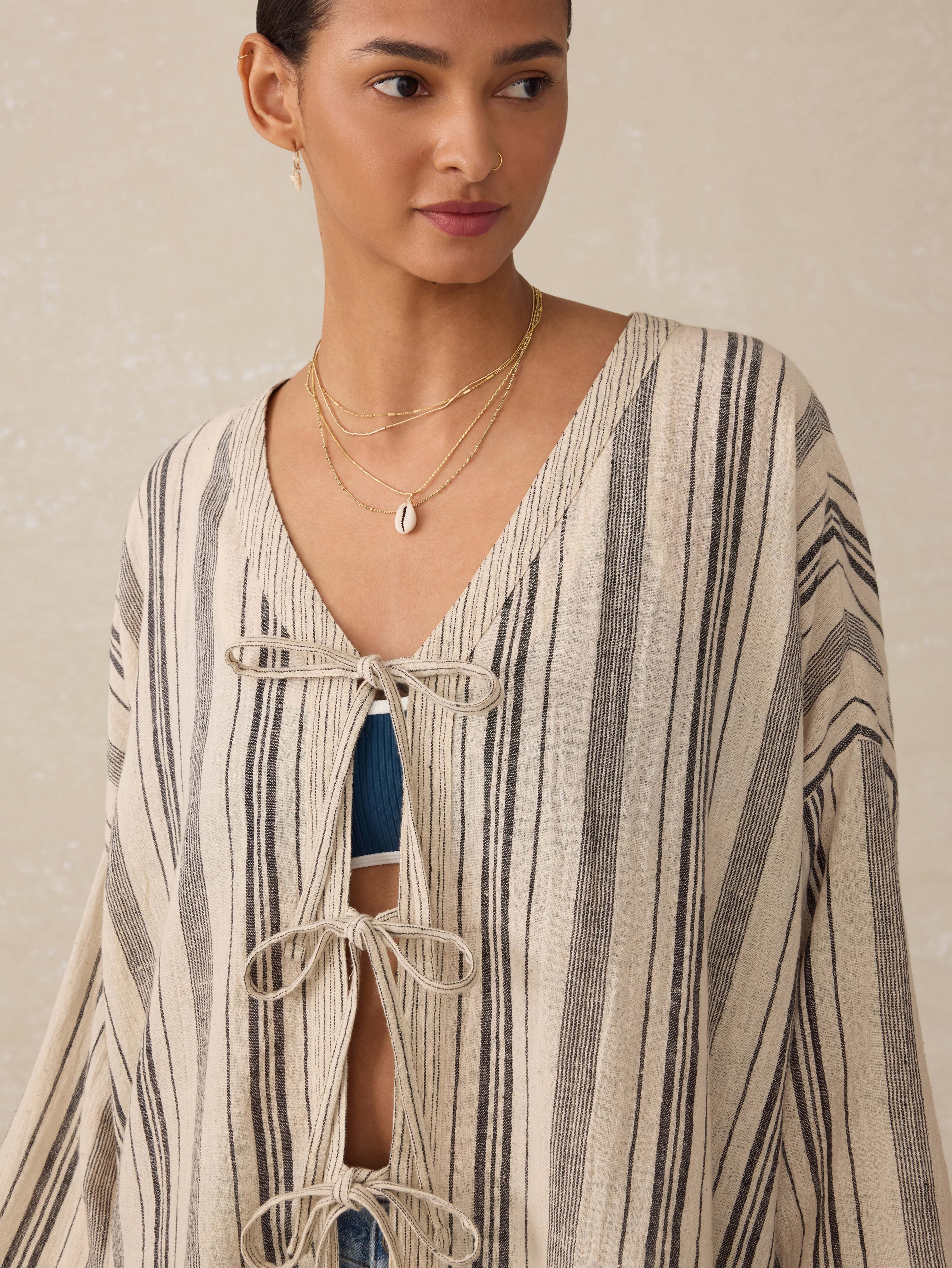 Rip Tide Coverup - Sandy Mixed Stripe Secondary image