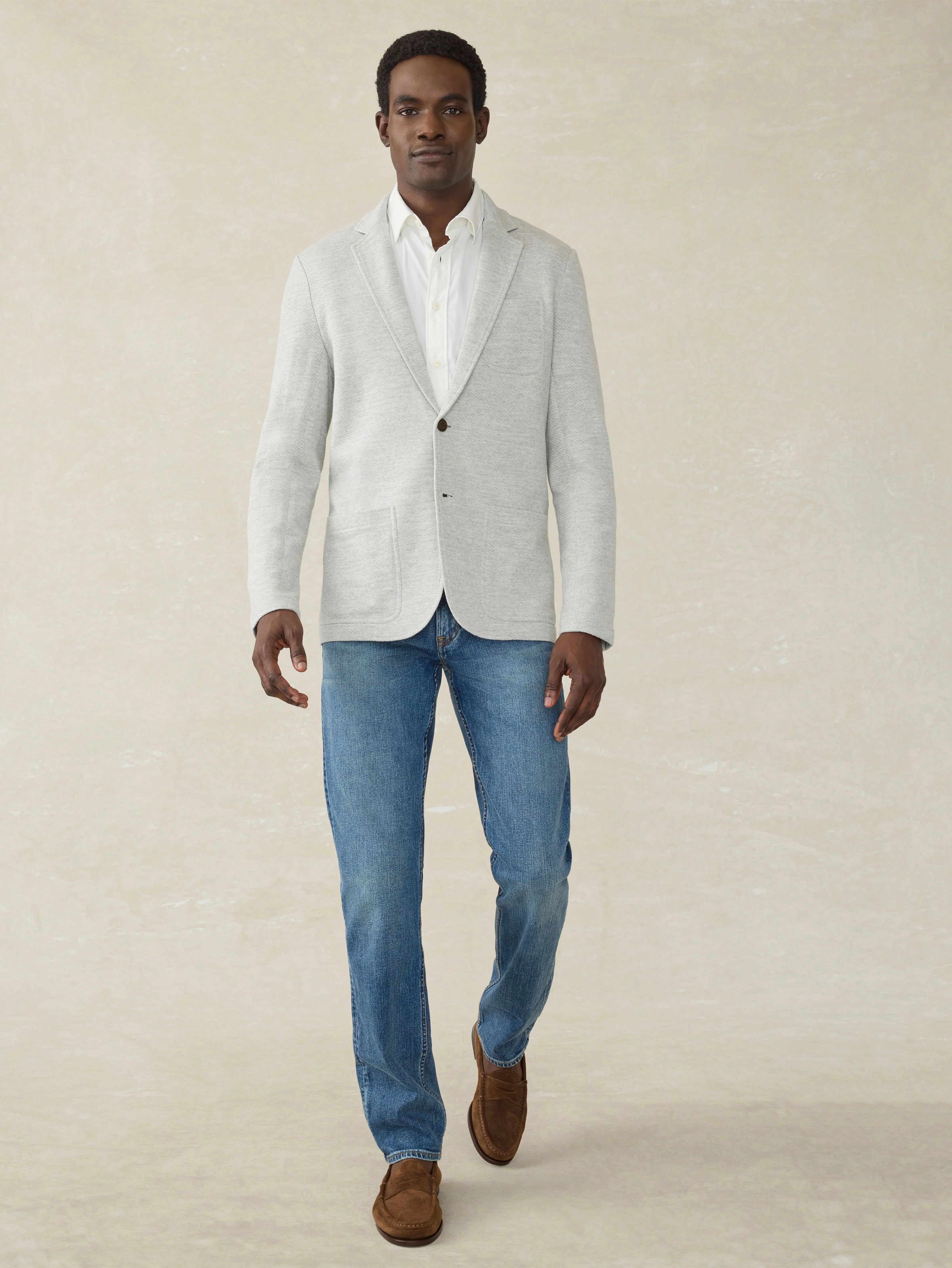 Inlet Knit Blazer - Heather Grey Secondary image