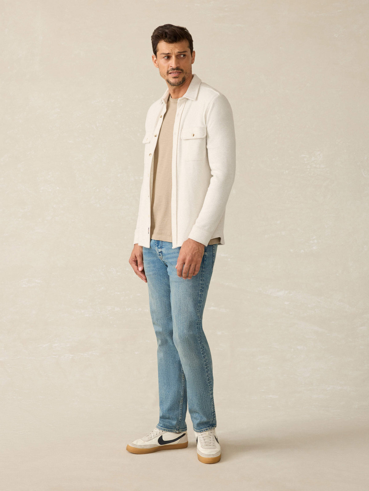 Soft Knit Sweater Shirt - Off White Main image