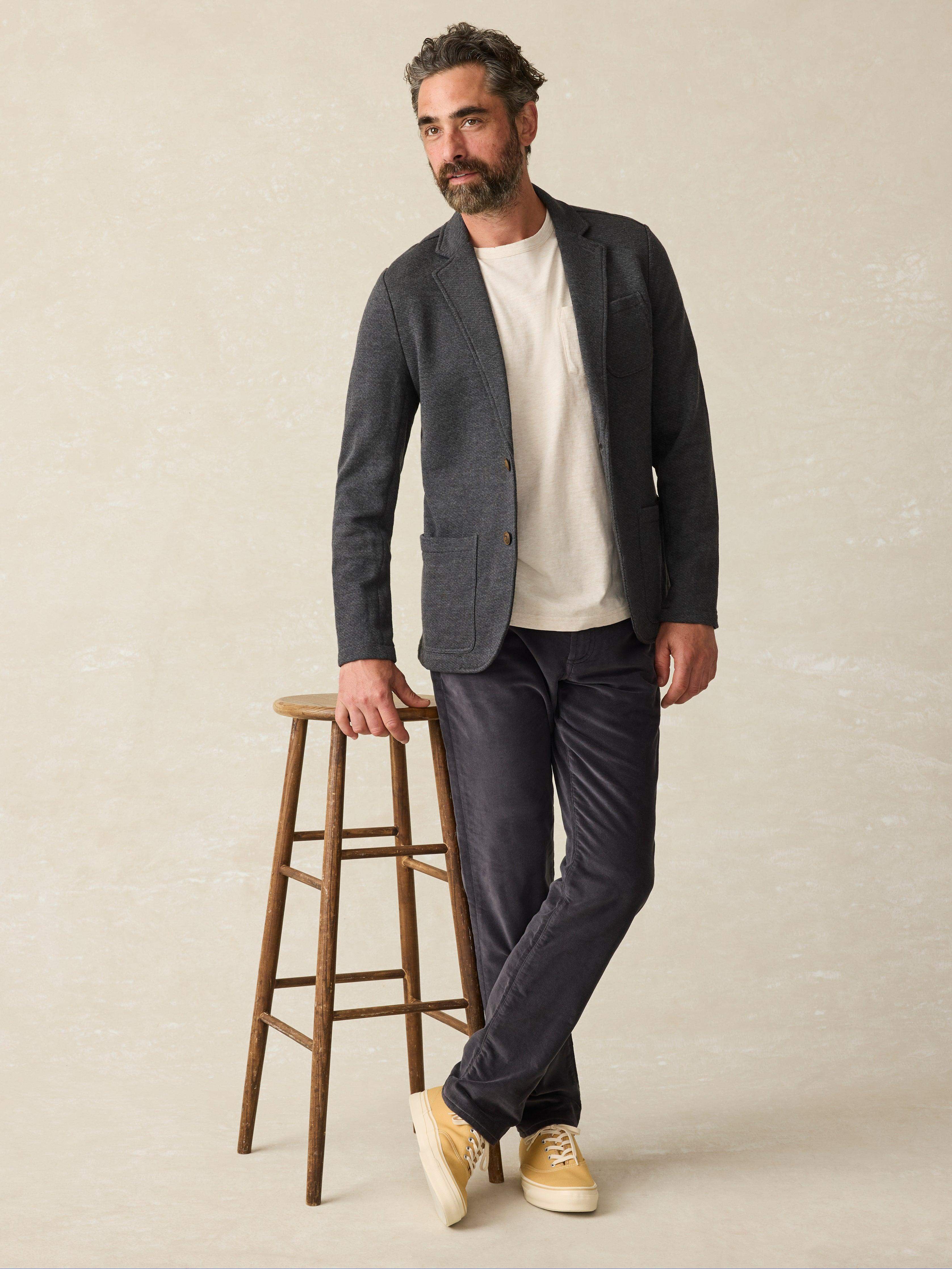 Stretch Terry Corduroy 5-Pocket Pant - Washed Charcoal Secondary image