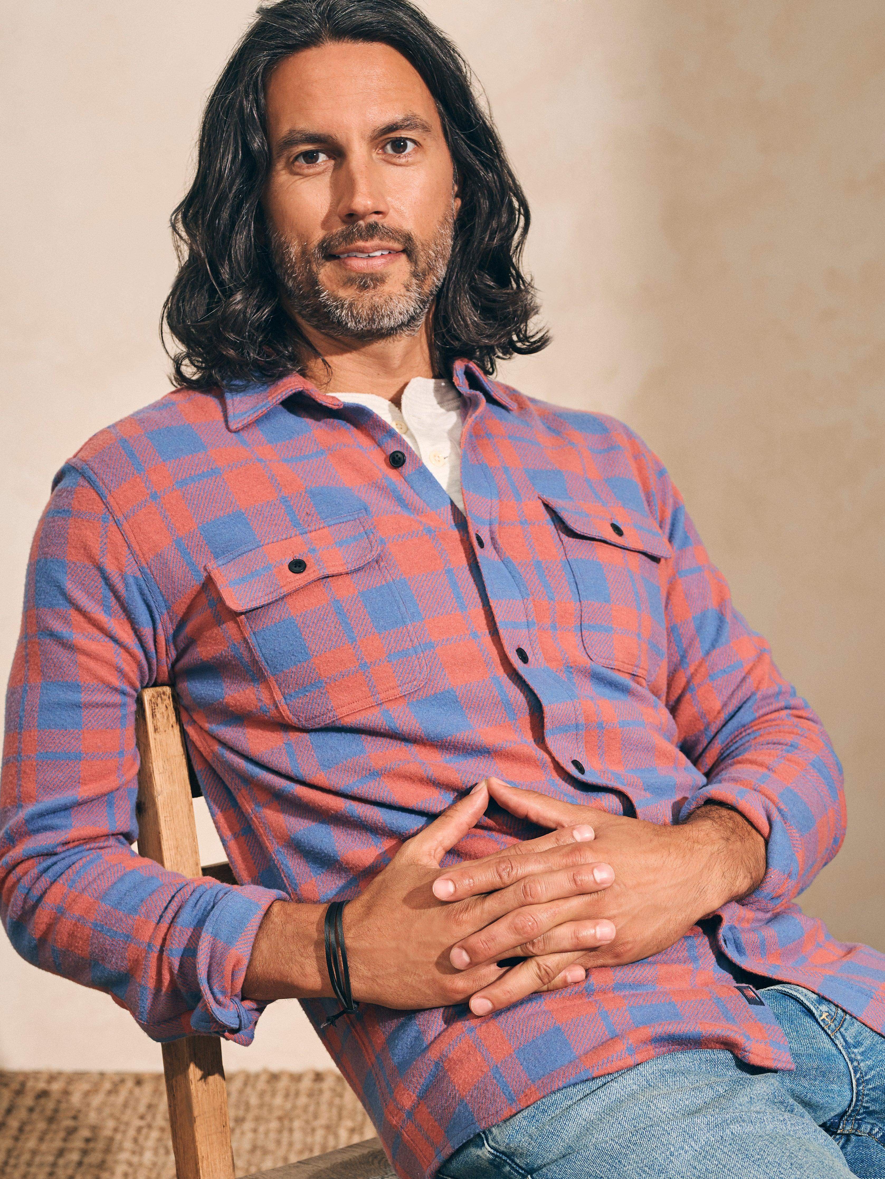 Legend™ Sweater Shirt - Rose Blue Check Secondary image