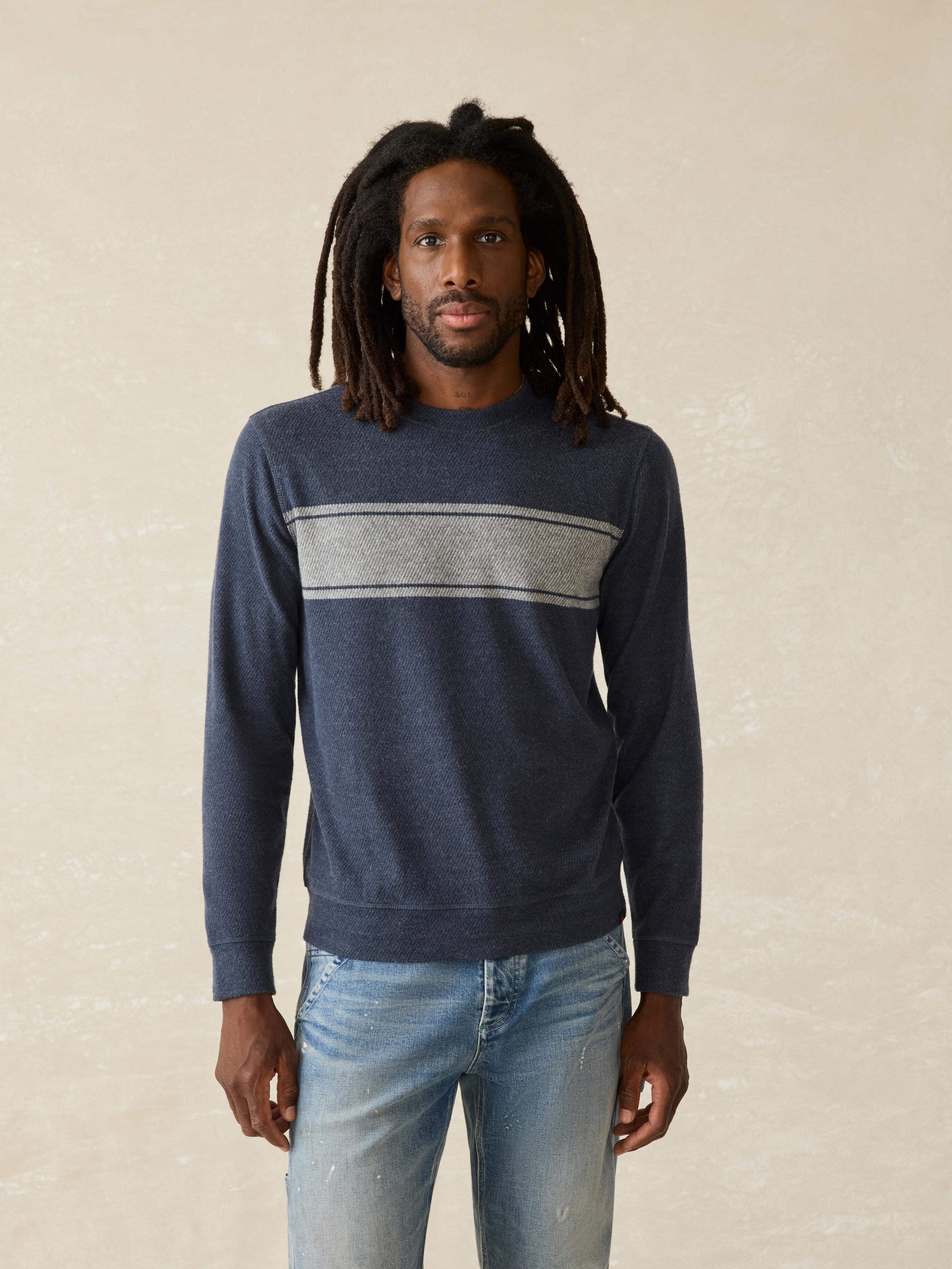 Legend™ Surf Stripe Sweater Crew - Brighton Navy Surf Stripe Main image