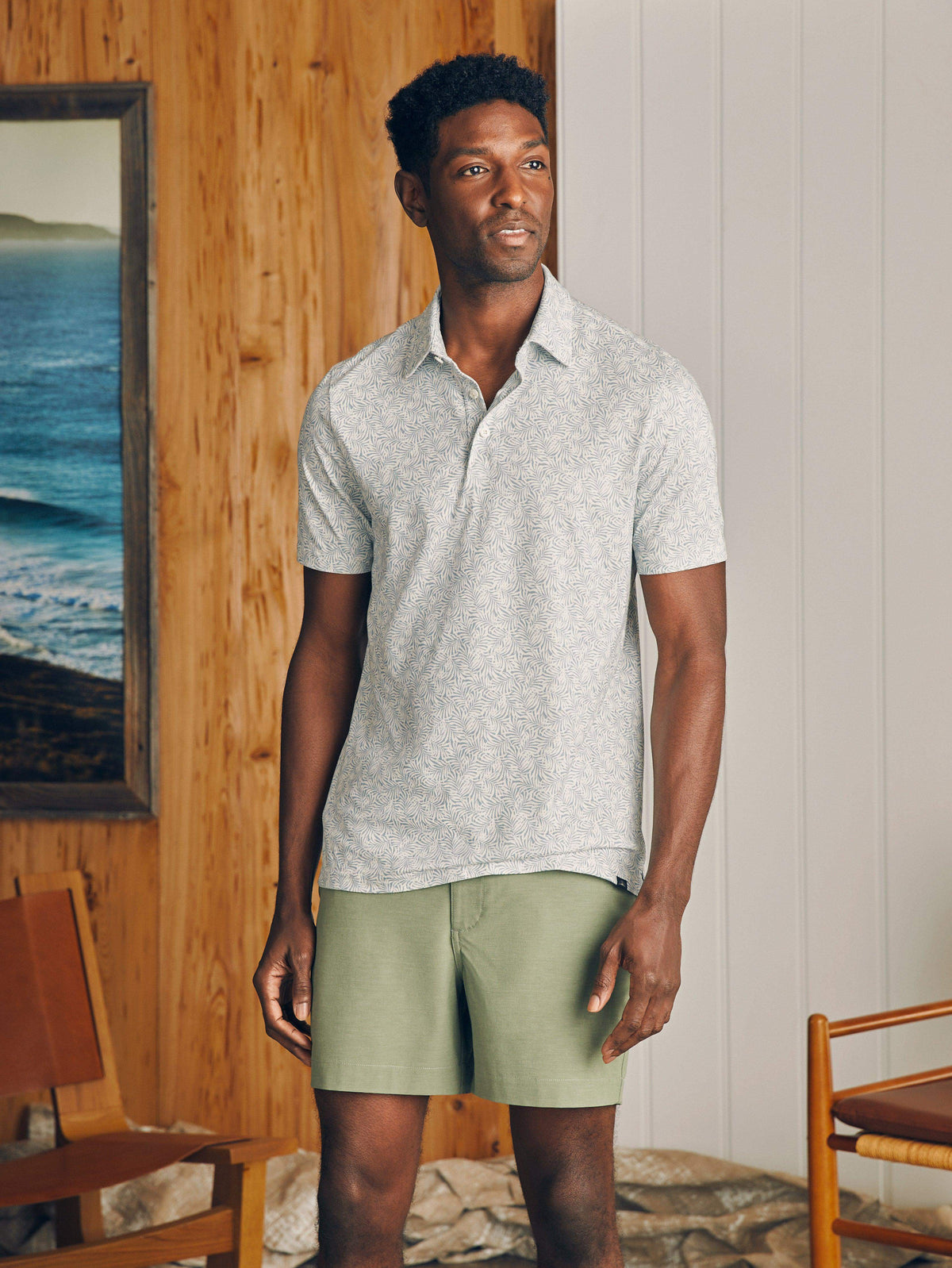 Movement™ Short-Sleeve Pique Polo Shirt - Sky Canopy Print